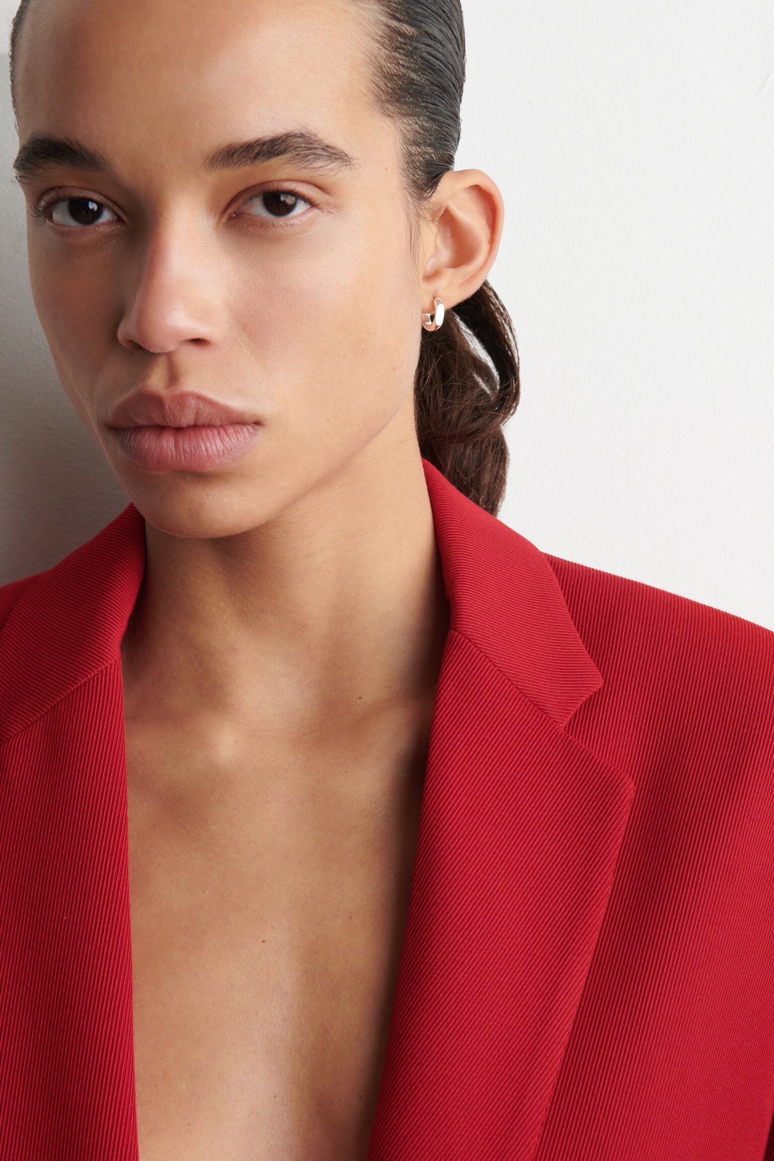 BLAZER CROISÉ EN LAINE MÉLANGÉE - ROUGE - 5