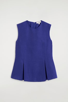 PLEATED PEPLUM TOP — COBALT BLUE 8