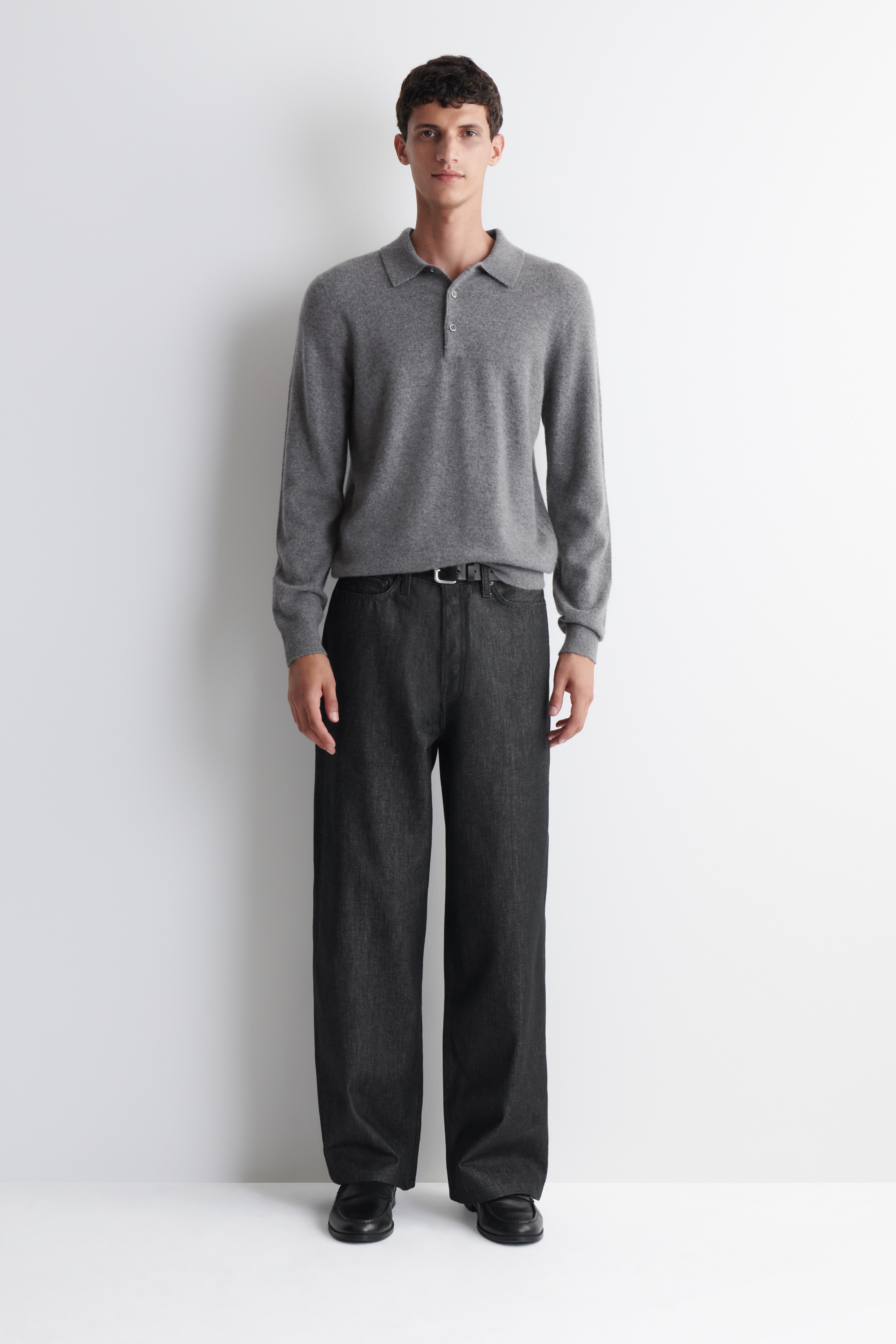 JEANS FOLD A GAMBA LARGA DAL TAGLIO RILASSATO - NERO SBIADITO/BLU/PIETRA