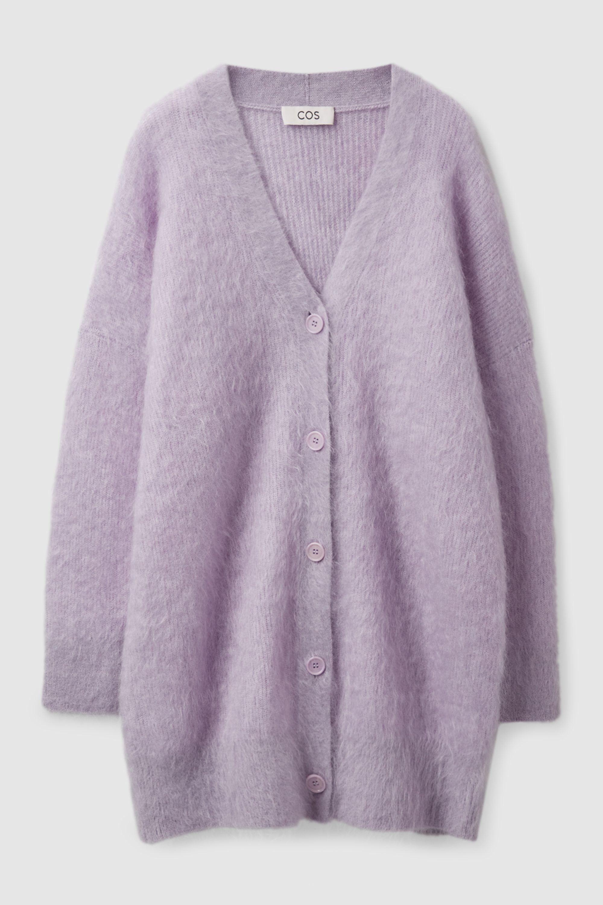 LONGLINE MOHAIR CARDIGAN - LILAC | COS