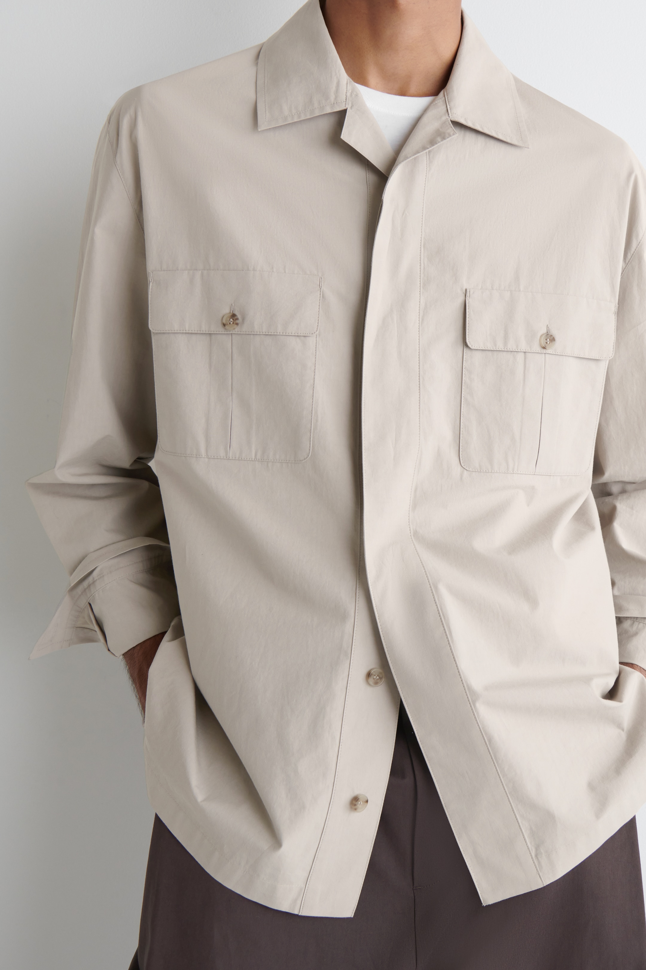 Agrandir l'image: CHEMISE DÉCONTRACTÉE EN COTON - TAUPE CLAIR - HOMME | H&M FR 5