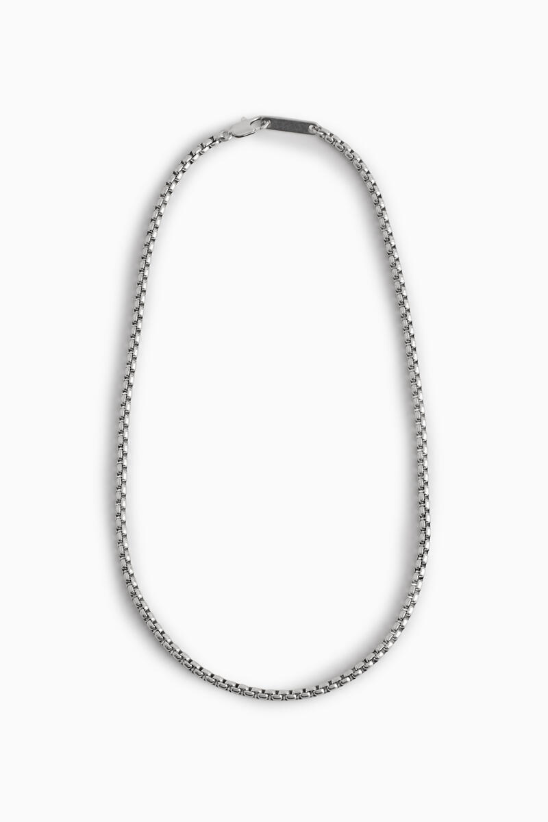 COS Box-Chain Necklace Silver-Coloured Men's