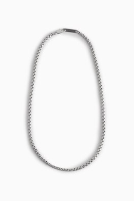 BOX-CHAIN NECKLACE — SILVER 4
