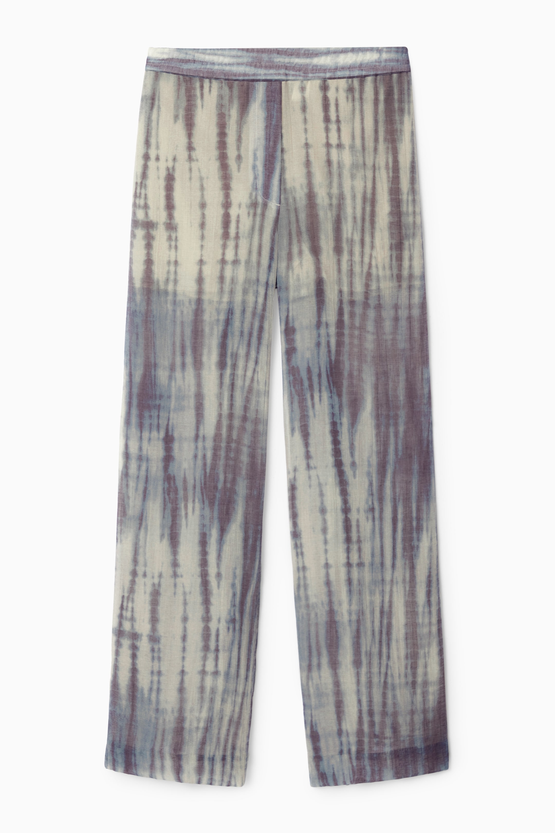 Agrandir l'image: PANTALON DROIT TAILLE ÉLASTIQUÉE - BEIGE / BLEU - FEMME | H&M CH 1