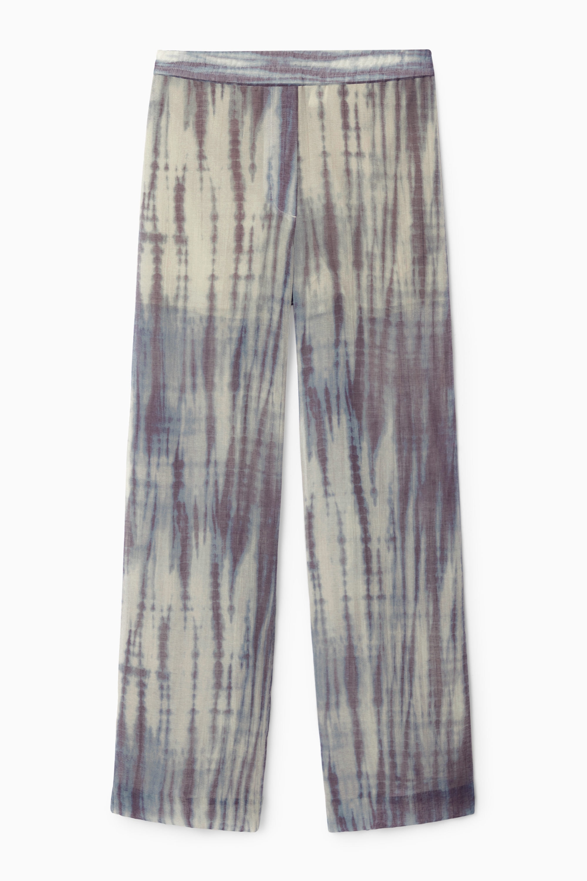 ELASTICATED STRAIGHT-LEG PANTS - BEIGE / BLUE | COS