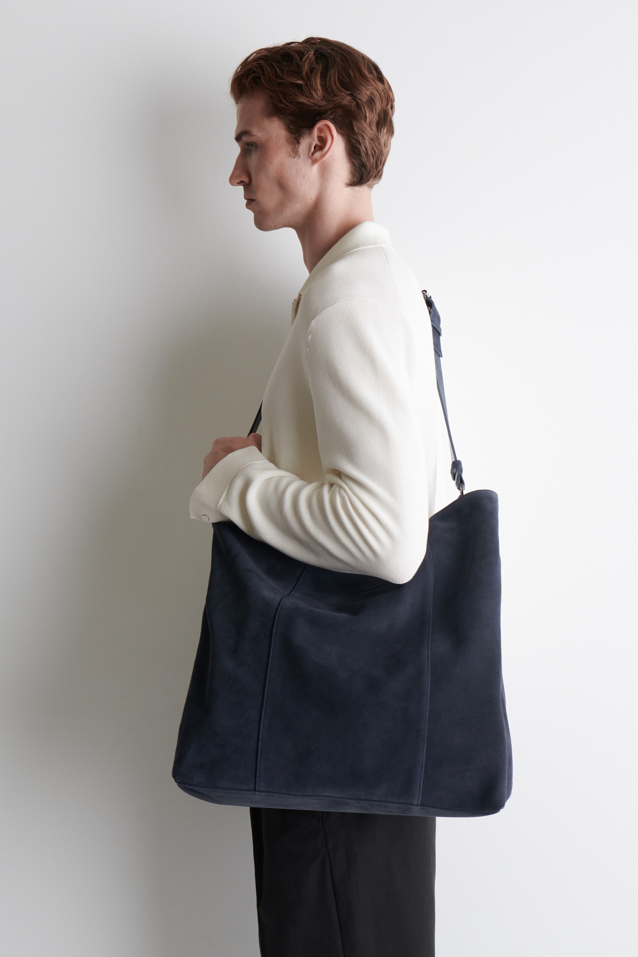 Agrandir l'image: SAC CABAS CONVERTIBLE - DAIM - BLEU MARINE - HOMME | H&M FR 2