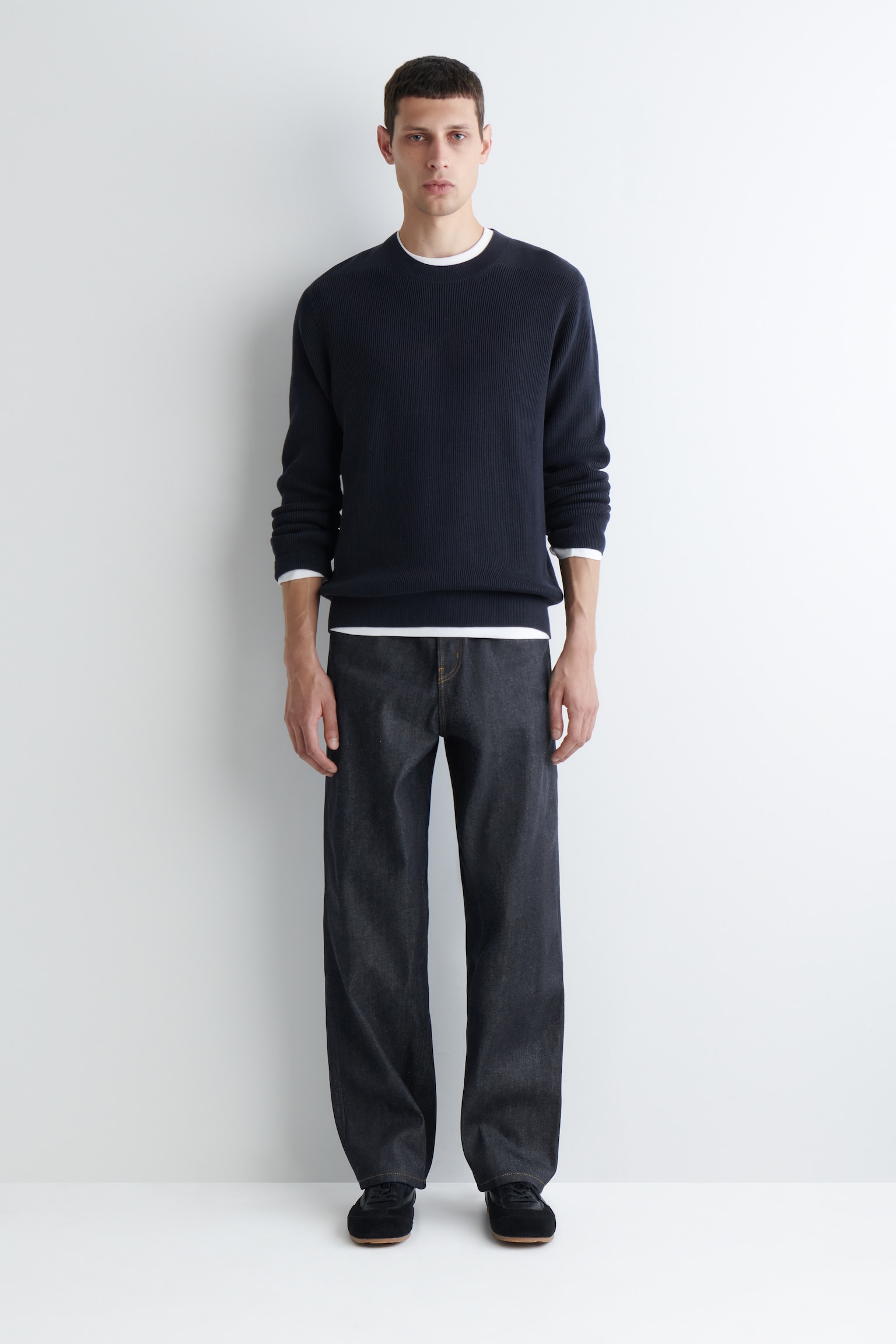RIDER RAW SELVEDGE-JEANS MIT GERADEM BEIN - INDIGOBLAU