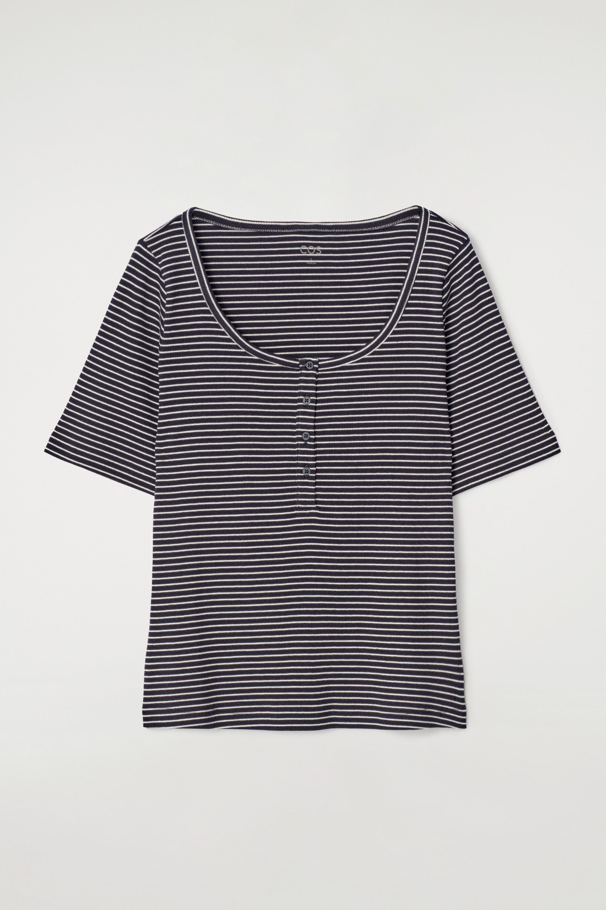 【Classic】cos striped short sleeve shirt RELAXED STRIPED SHORT-SLEEVED SHIRT - BLUE / STRIPED | COS
