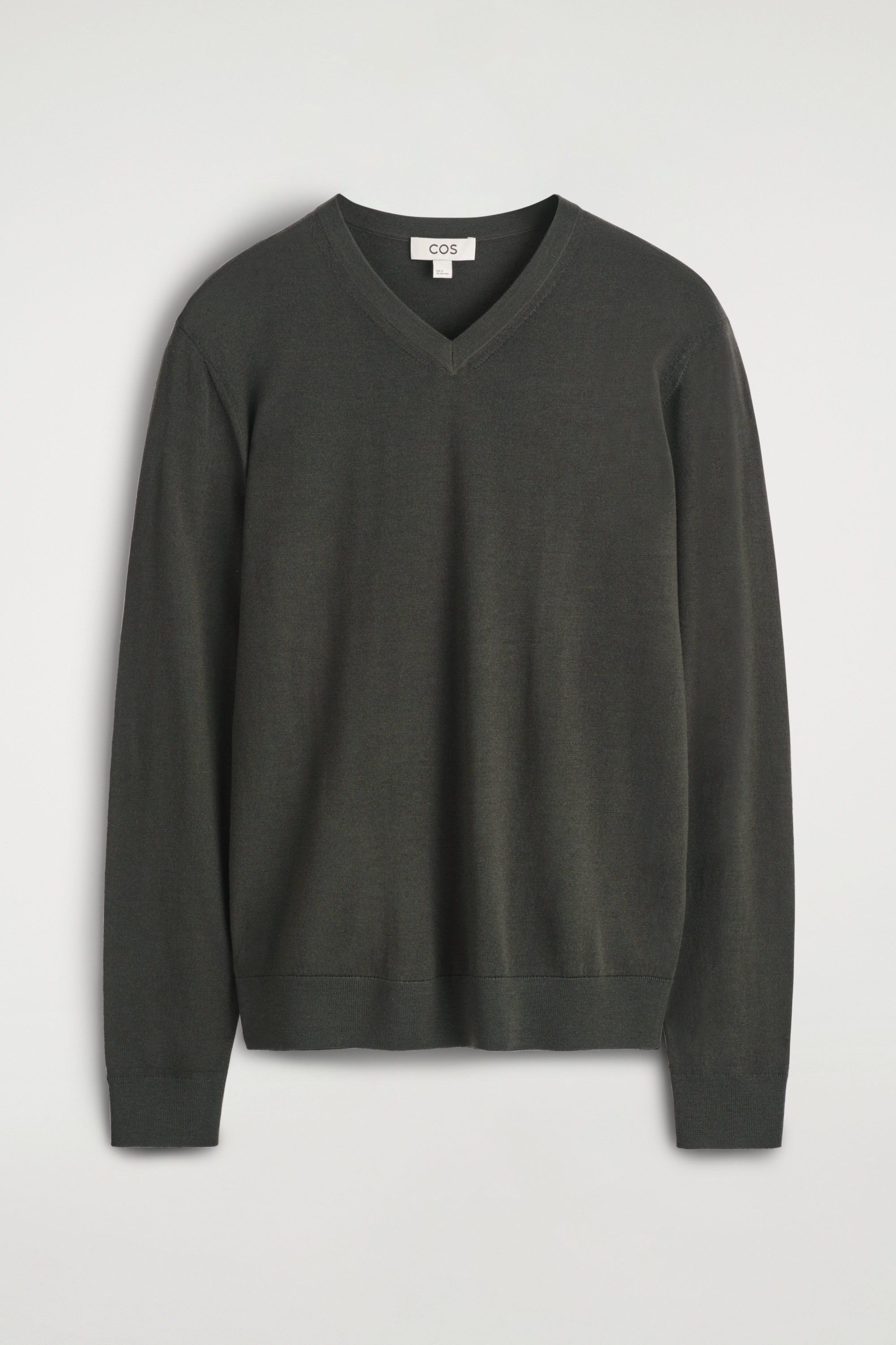 SLIM MERINO WOOL V-NECK SWEATER - DARK GREEN | COS US