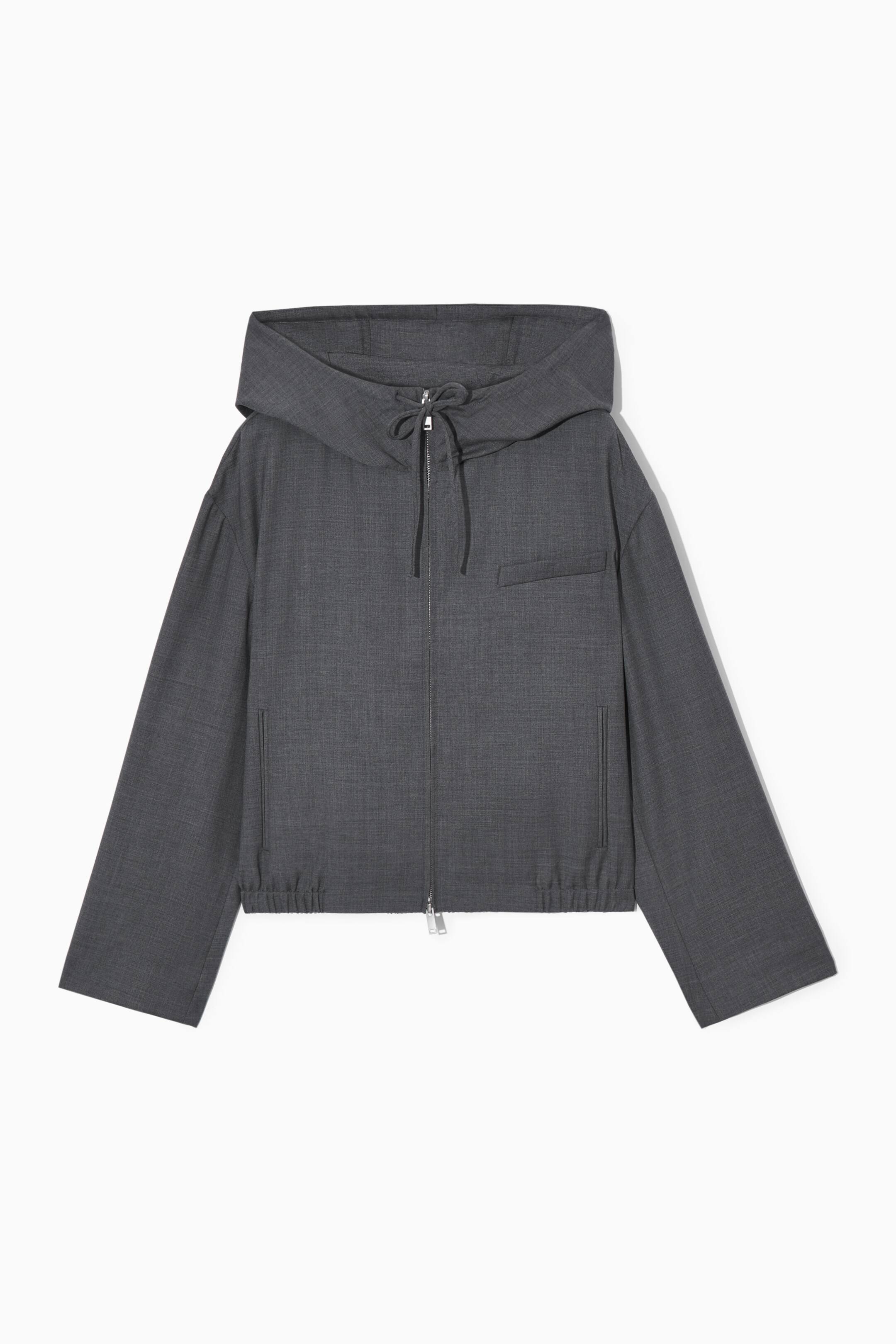 Näytä suurempi kuva: TAILORED WOOL HOODED JACKET - DARK GREY - NAISET | H&M FI 1
