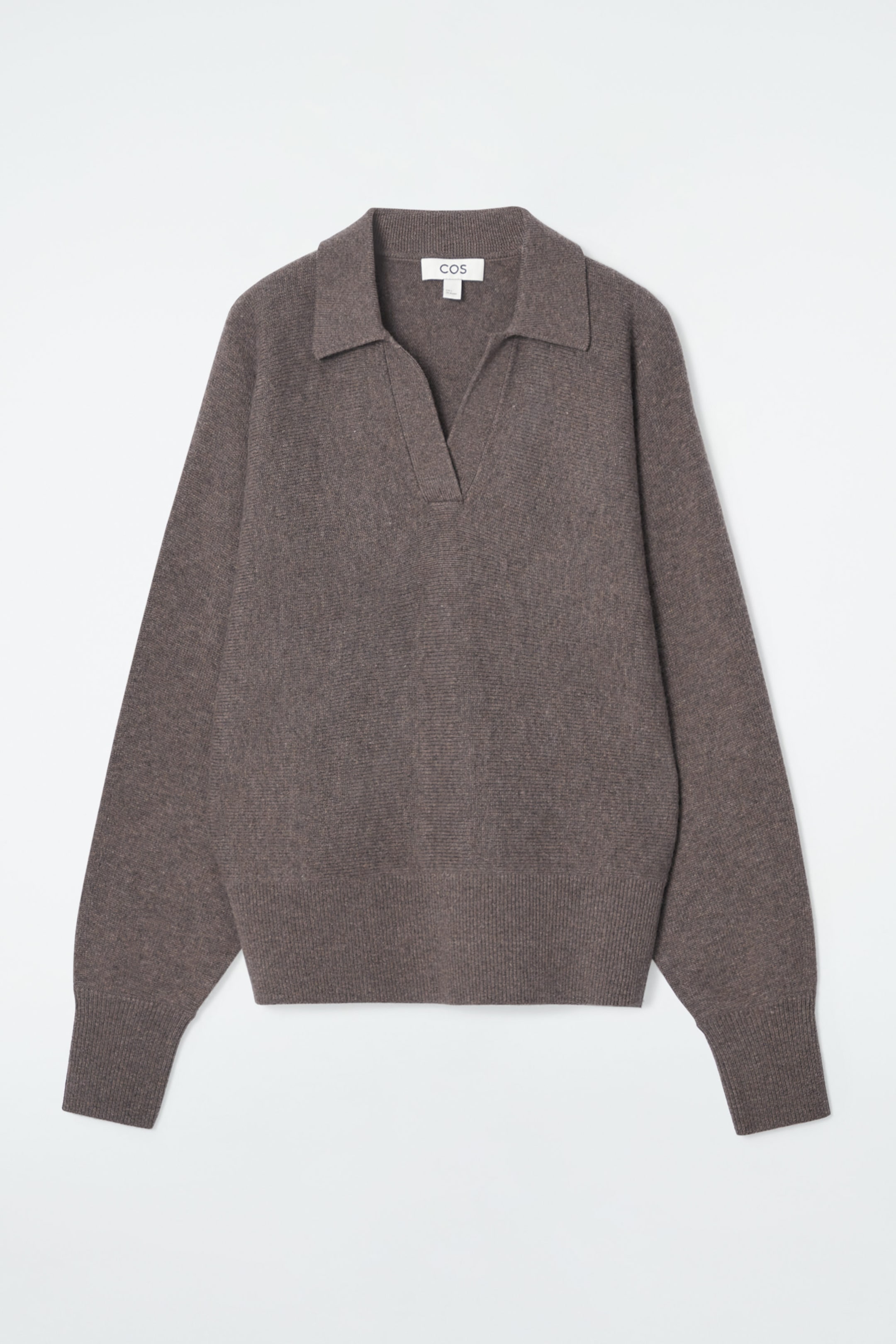 BATWING-SLEEVE WOOL POLO SWEATER