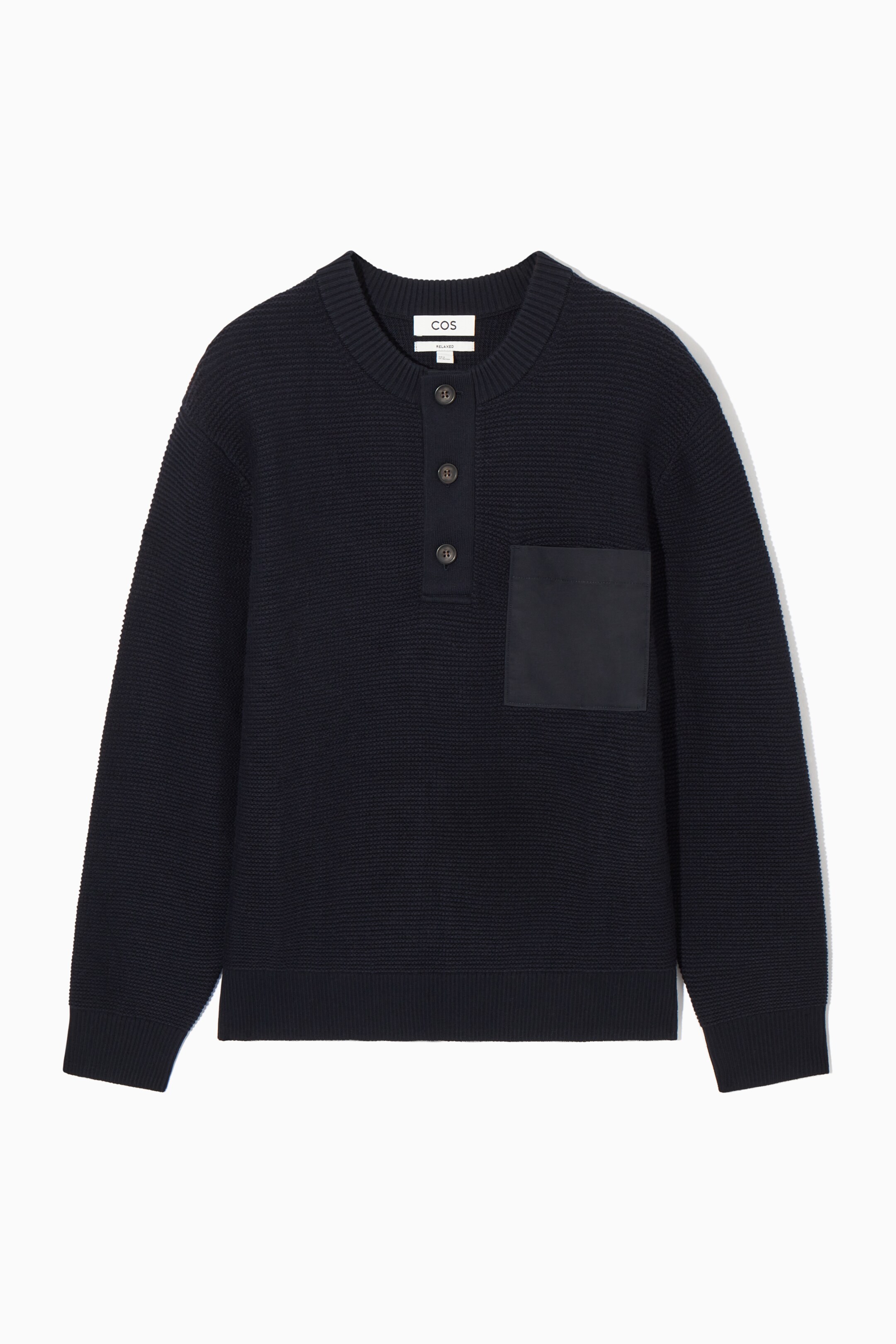 Grösseres Bild ansehen: HENLEY-PULLOVER AUS WAFFELSTRICK - NAVYBLAU - HERREN | H&M CH 1