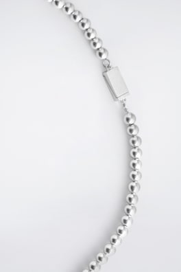 BEADED NECKLACE — SILVER 2