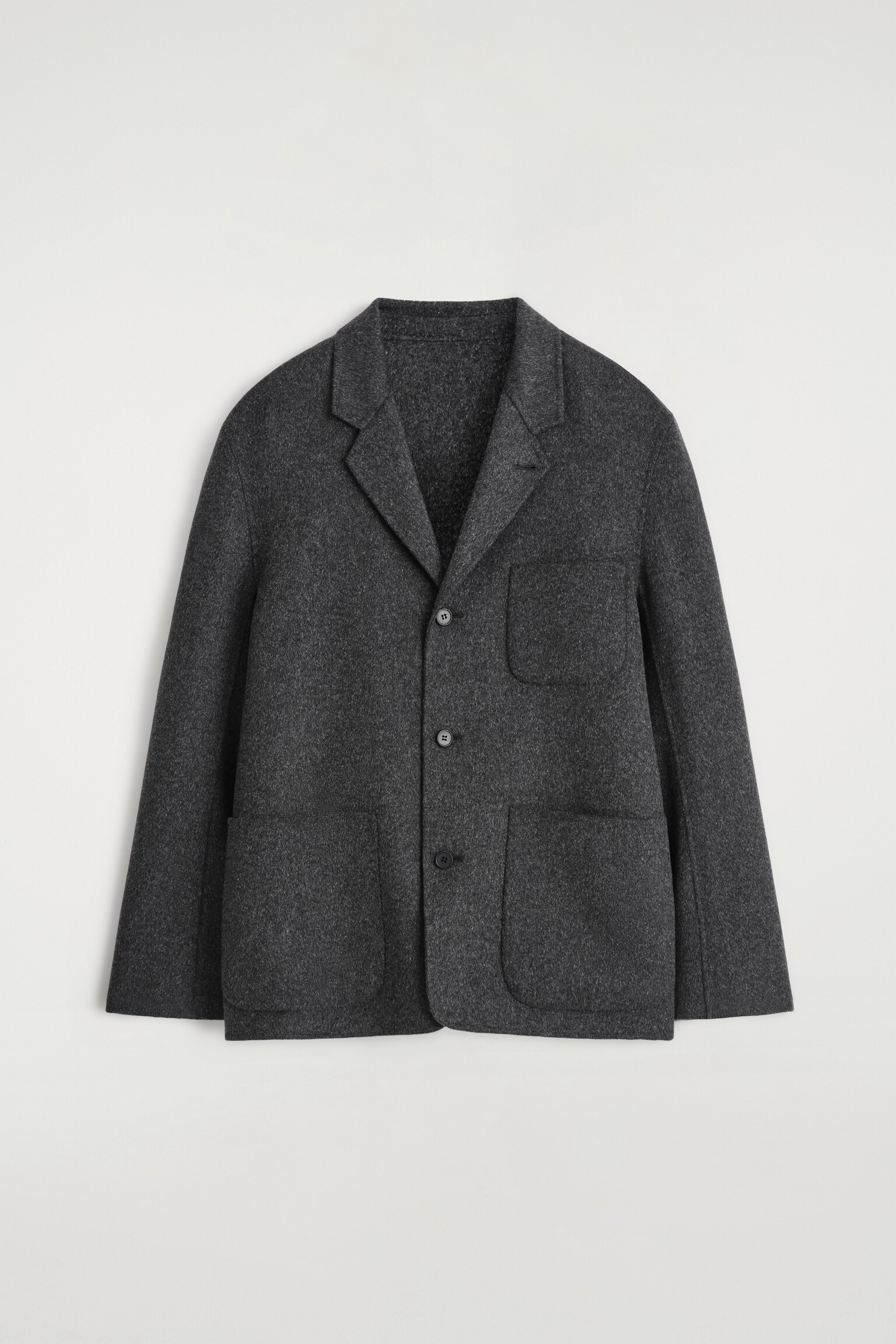 BLAZER DÉCONTRACTÉ EN LAINE DOUBLE FACE - CHARBON/BRUN - 2