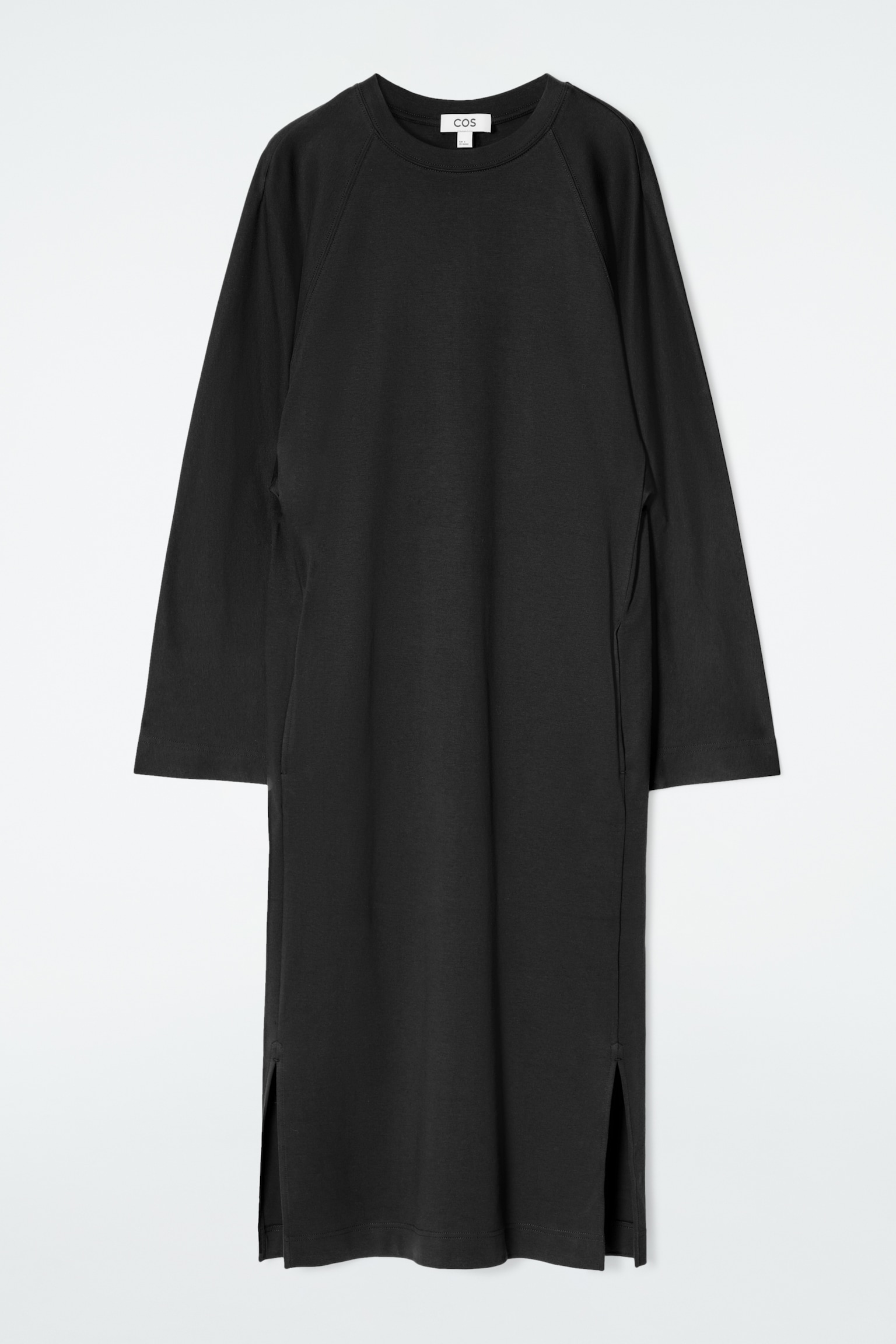 VESTIDO MIDI RECTO DE ALGODÓN - NEGRO/AZUL MARINO / A RAYAS - 2