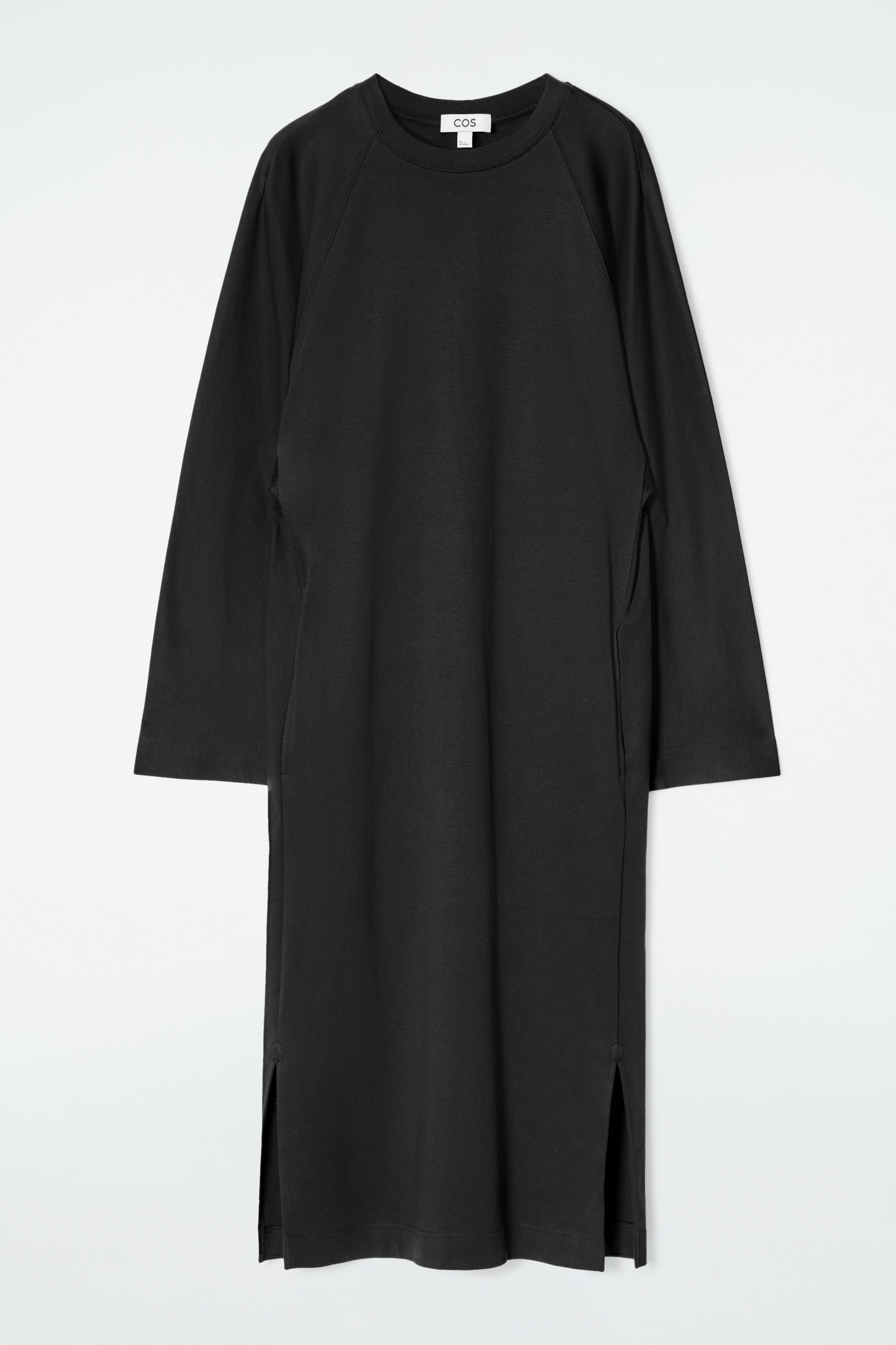 JERSEY MIDI COLUMN DRESS - BLACK | COS