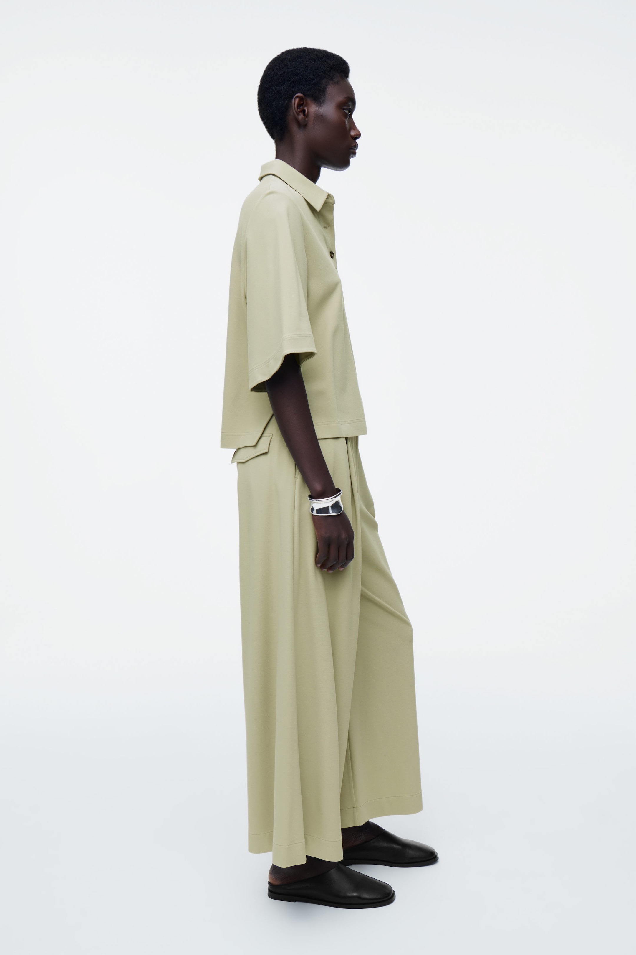 CROPPED WIDE-LEG PANTS