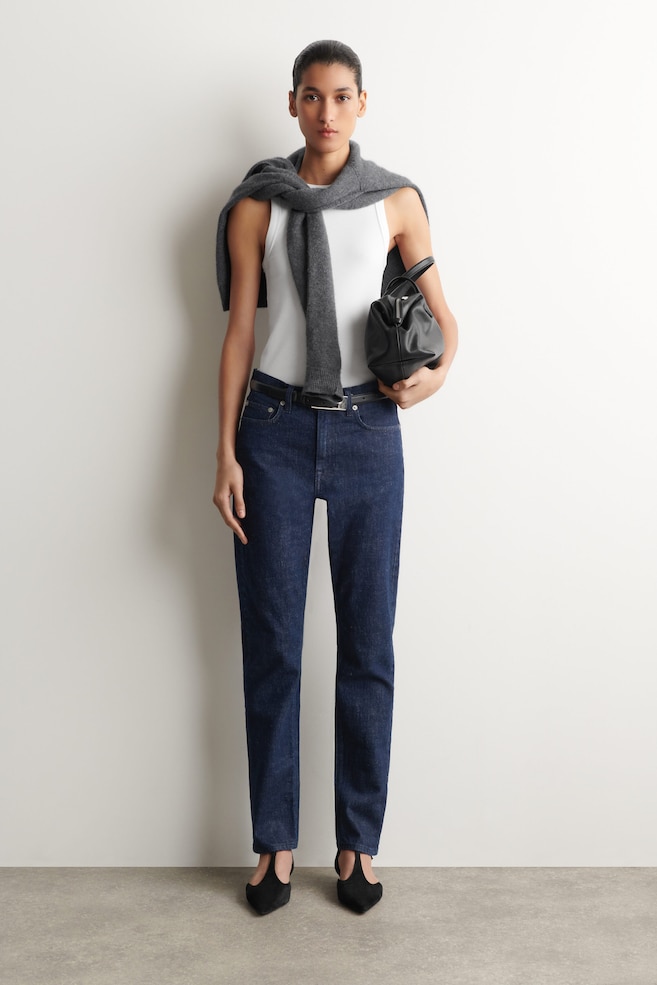 FLUTE SLIM-LEG JEANS — DARK BLUE