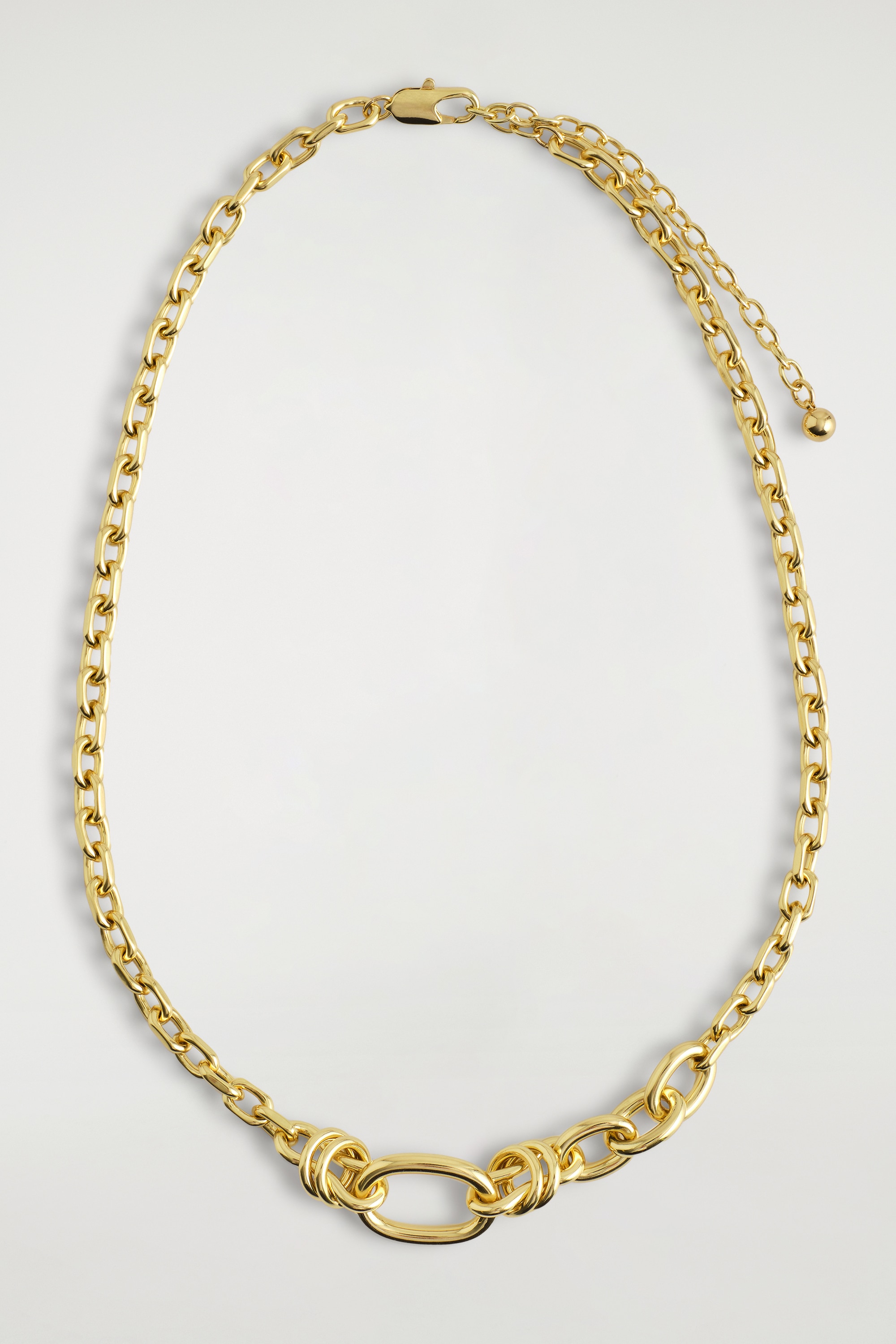 COLLANA A CATENA ASIMMETRICA - ORO/ARGENTO