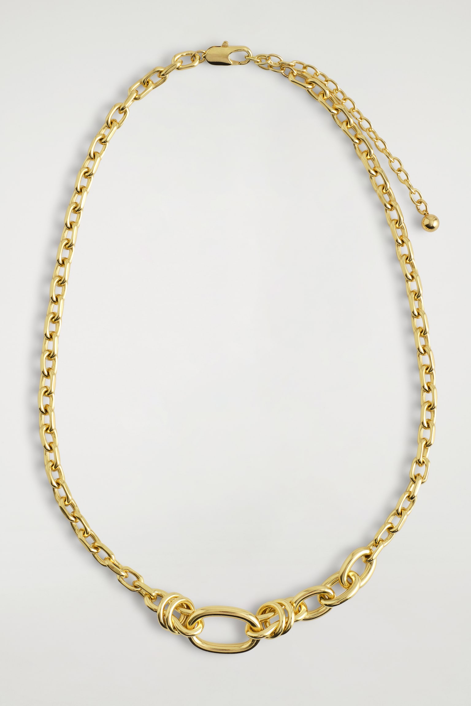 COLLIER CHAÎNE ASYMÉTRIQUE - DORÉ/ARGENTÉ - 2