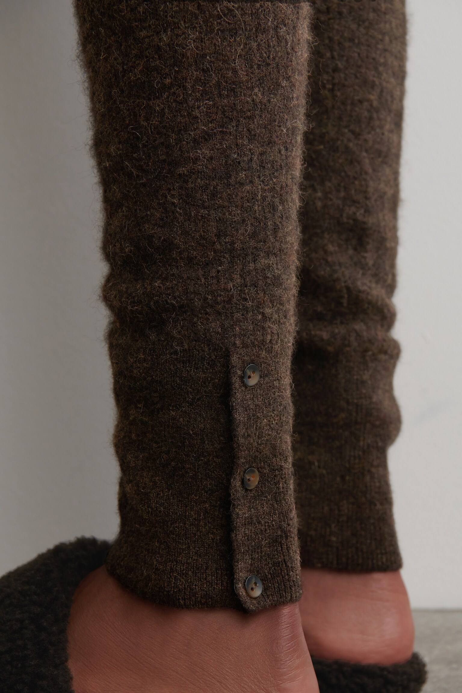 ALPACA MERINO GYAPJÚ LEGGINGS - BROWN MÉLANGE - 3