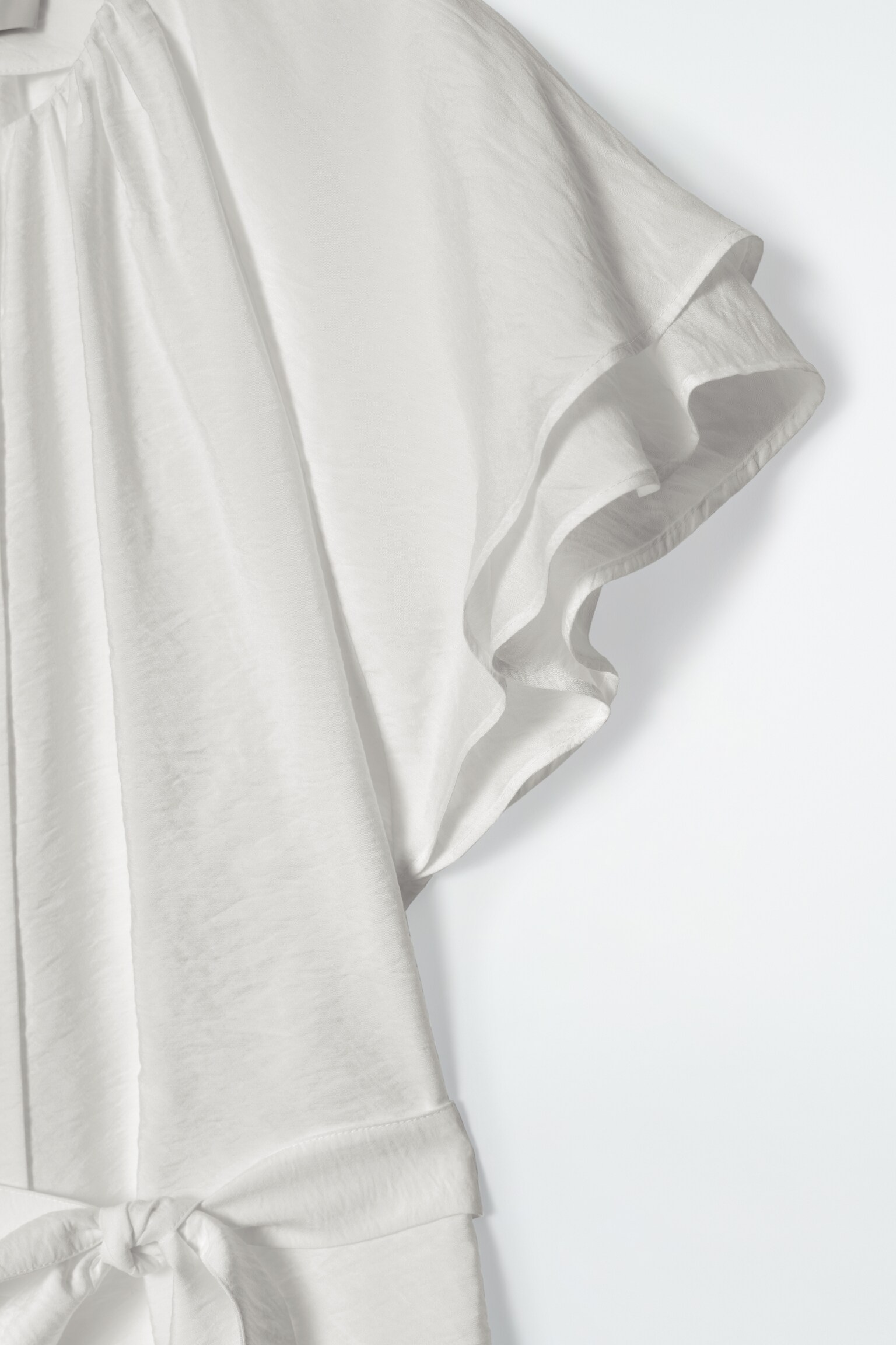 BLUSA A STRATI CON CINTURA - BIANCO/AZZURRO - 3