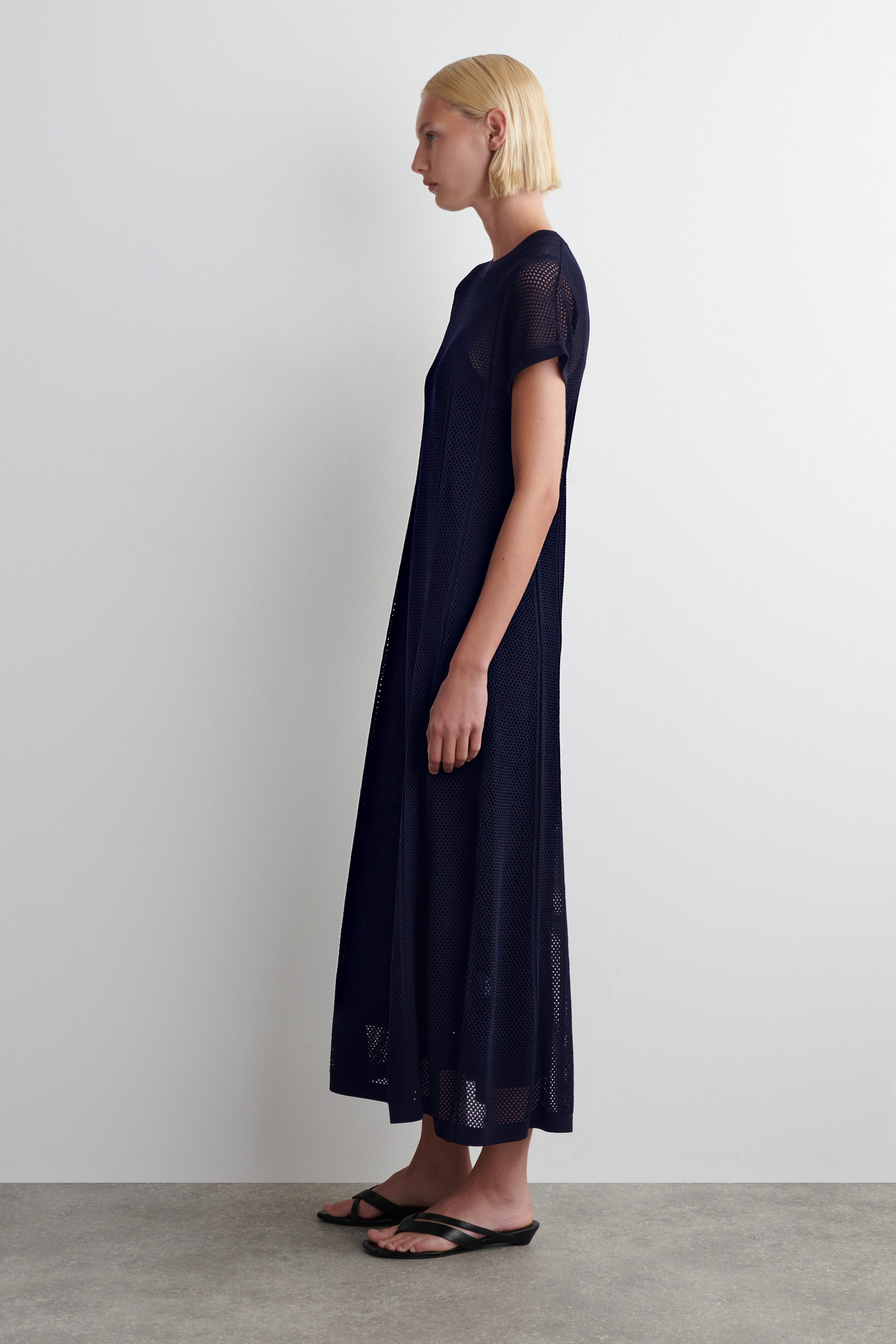 POINTELLE-KNIT COTTON MAXI DRESS