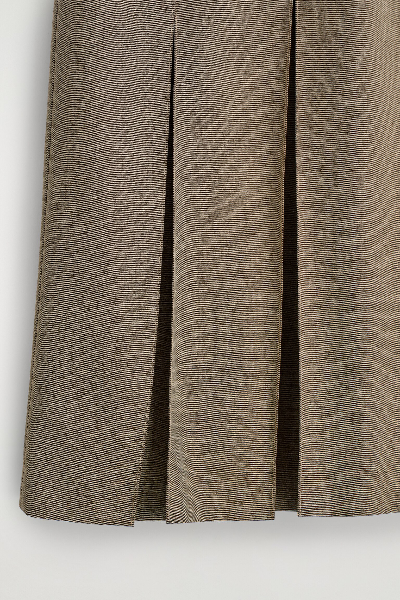 PLEATED METALLIC WOOL-BLEND SKIRT - STONE MÉLANGE - 6