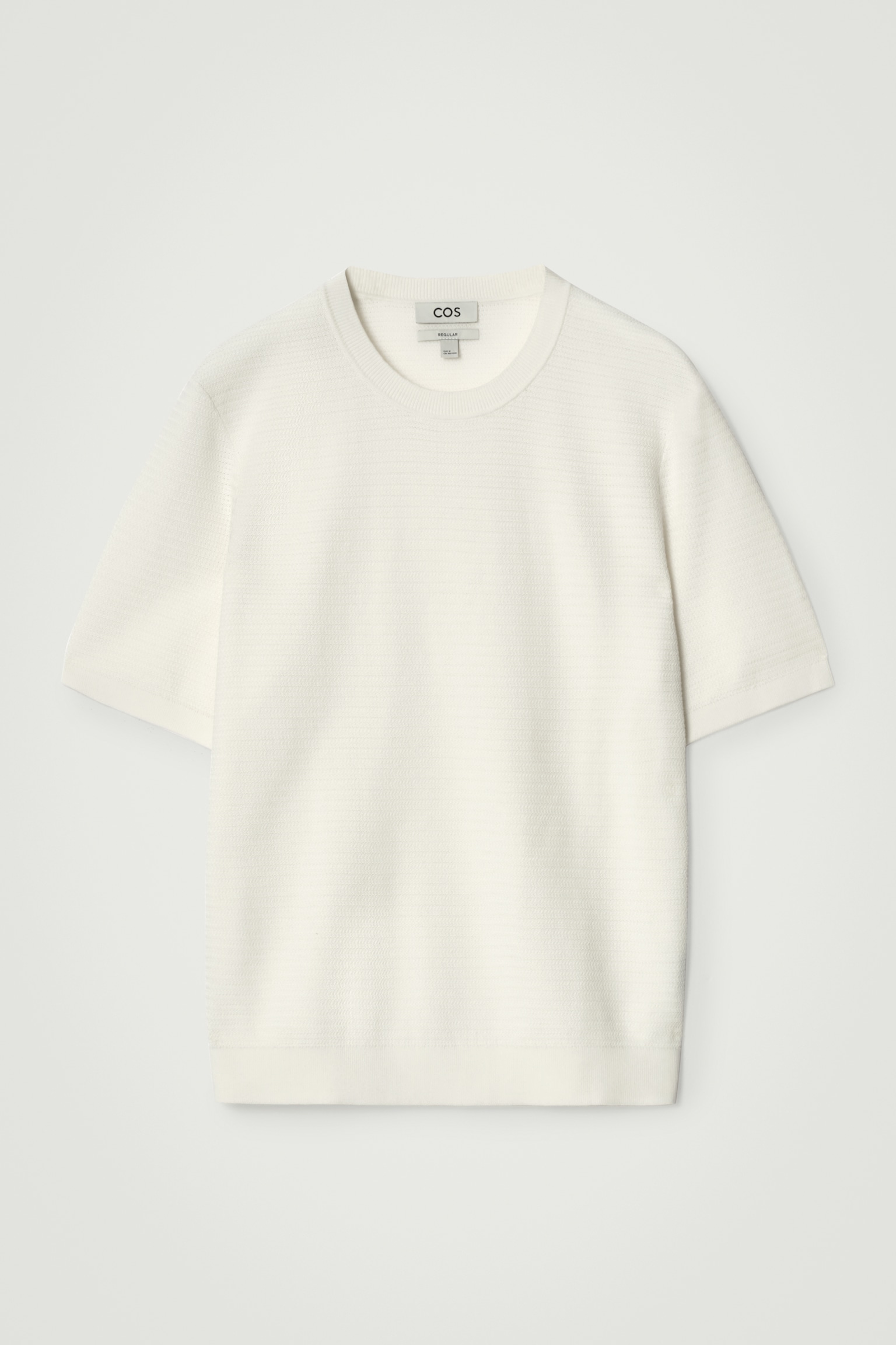T-SHIRT DE ALGODÃO TRICOTADO TEXTURIZADO - Off-white/DAMASCO/PRETO/TOUPEIRA - 2