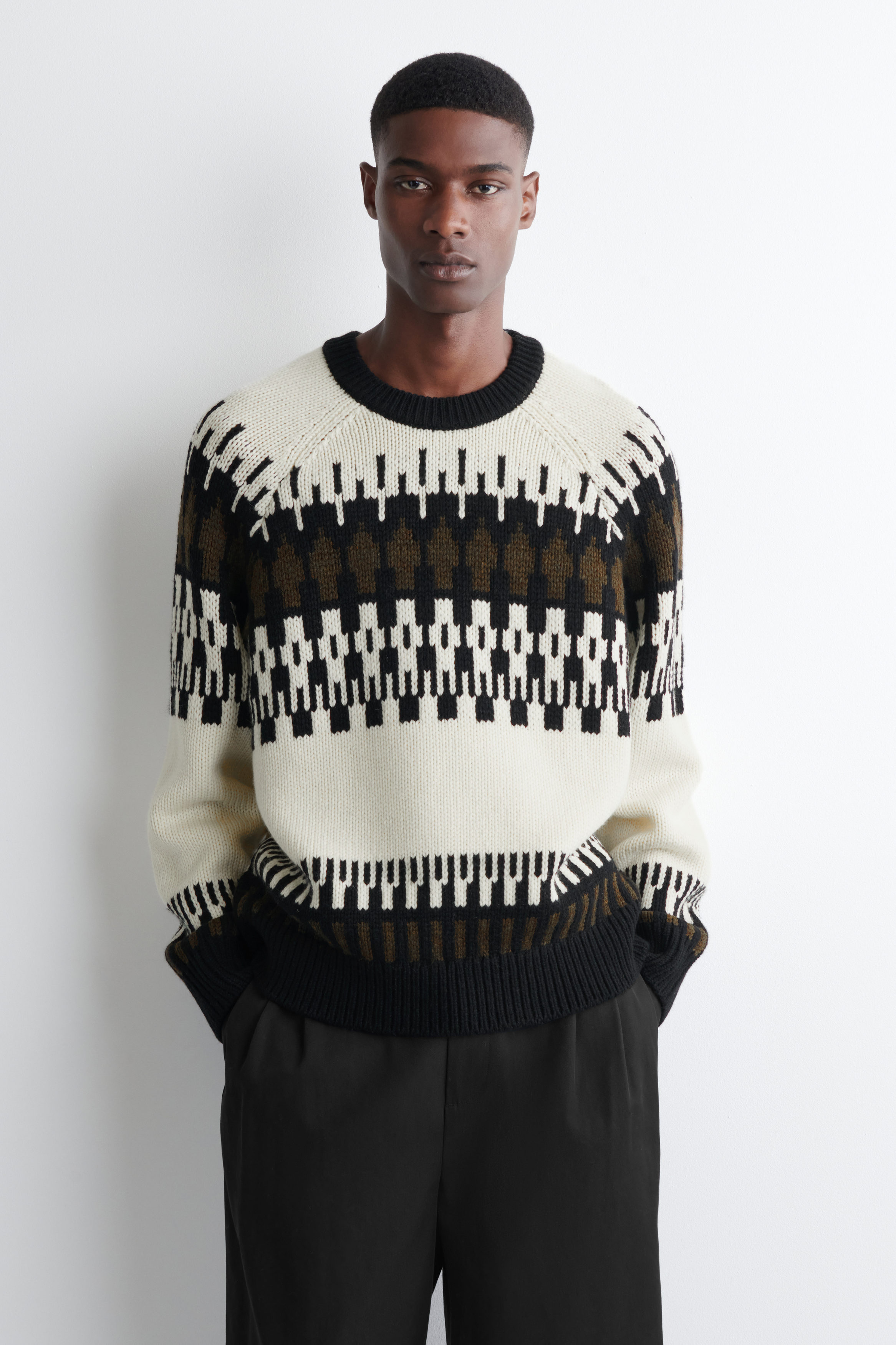 FAIR ISLE WOOL-CASHMERE JUMPER - CREAM / BLACK / BROWN | COS US