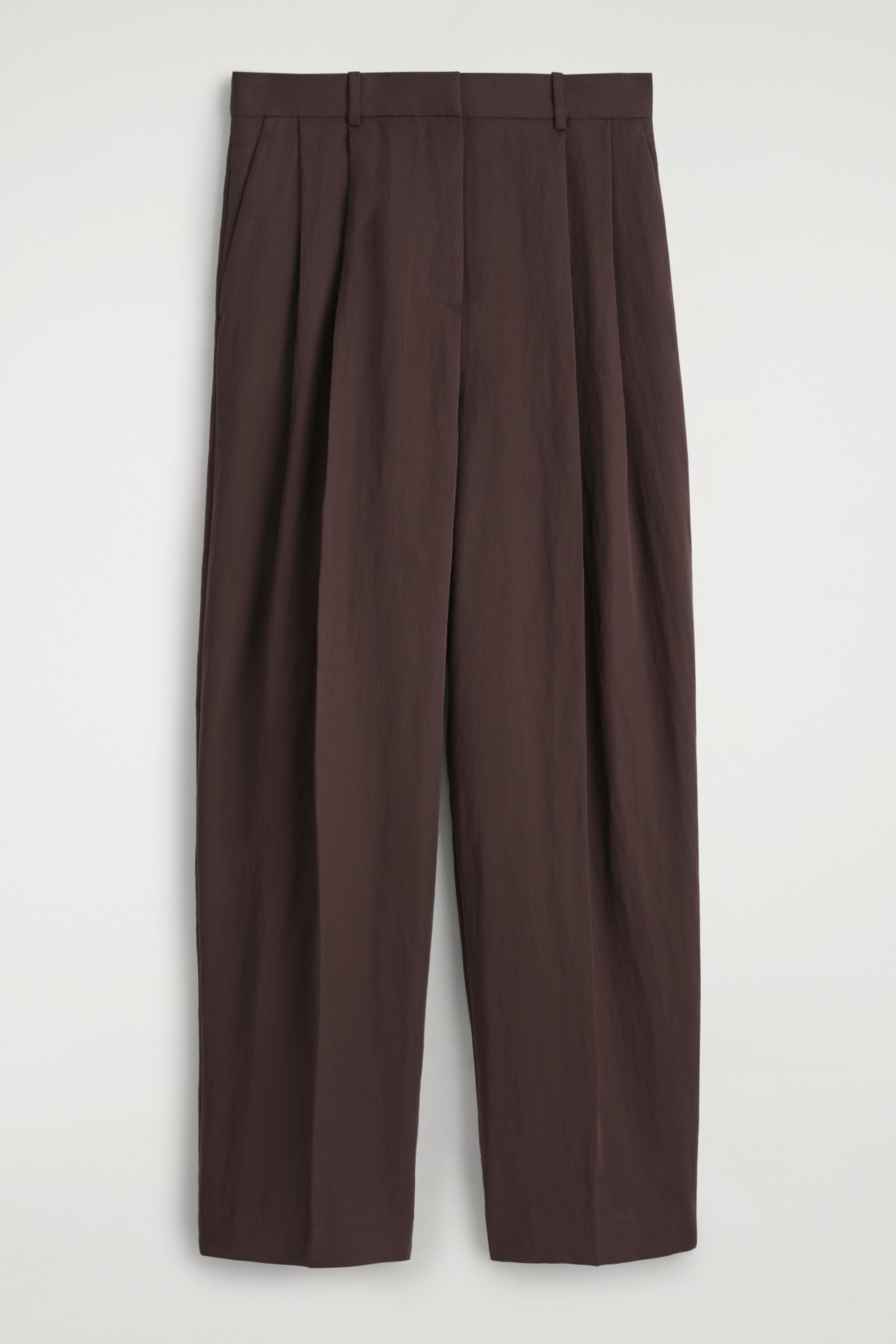 RELAXED FLUID WIDE-LEG TROUSERS - BURGUNDY/LIGHT PINK/BLACK