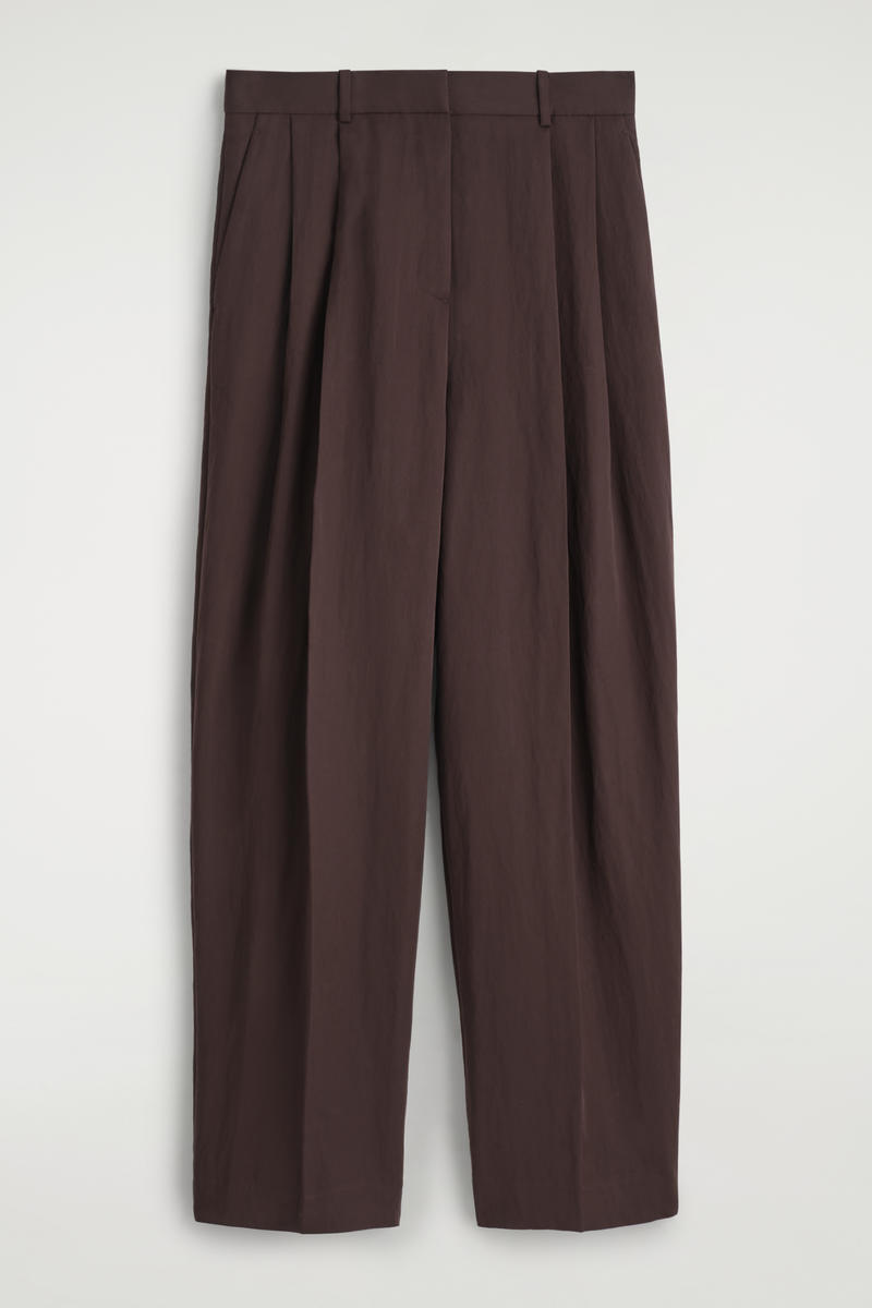 Cos Relaxed Fluid Wide-leg Pants In Red