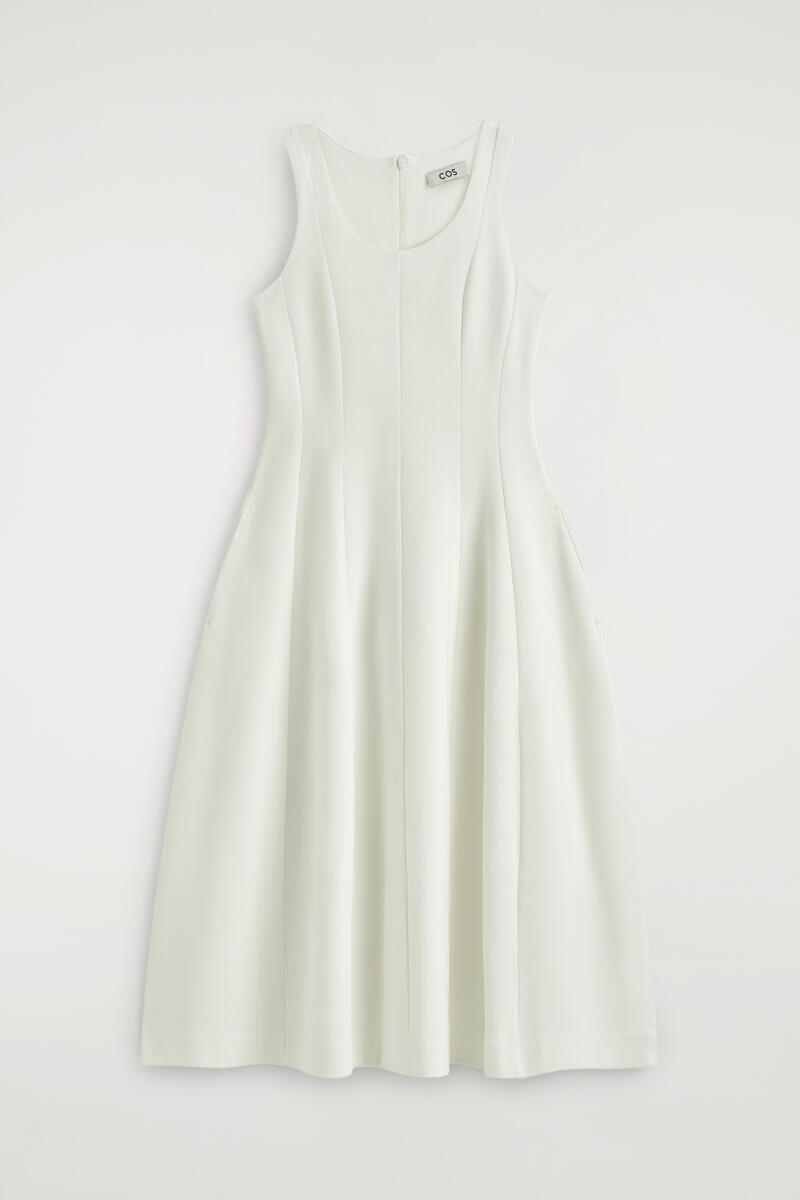 Sculpted Cotton Midi Dress
