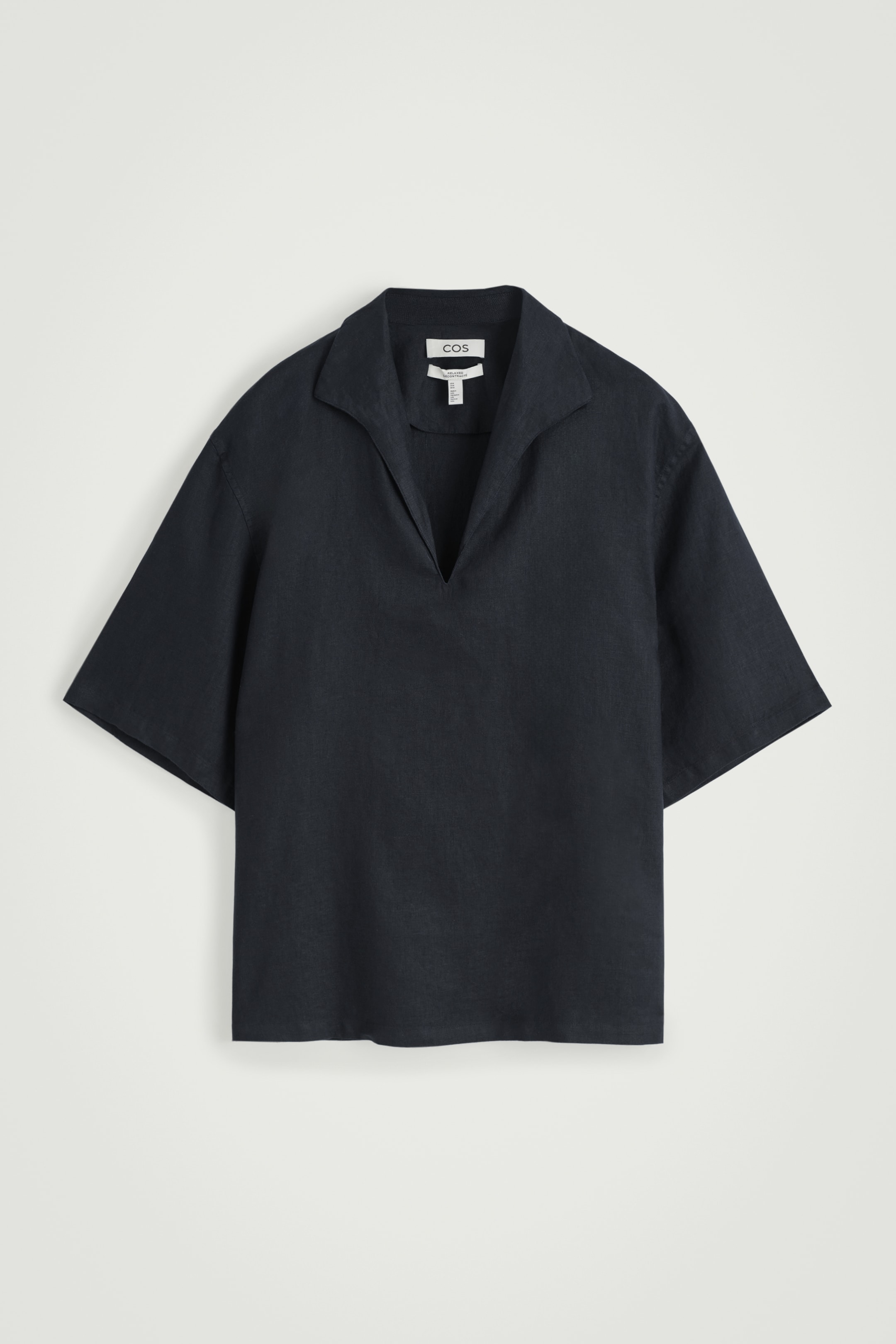 Grösseres Bild ansehen: LEINENHEMD MIT OFFENEM KRAGEN - NAVYBLAU - HERREN | H&M CH 6