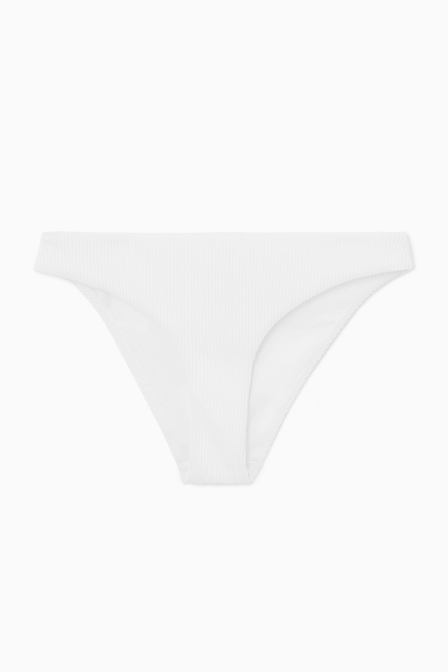 GERIPPTE BIKINIHOSE - WEISS/SCHWARZ