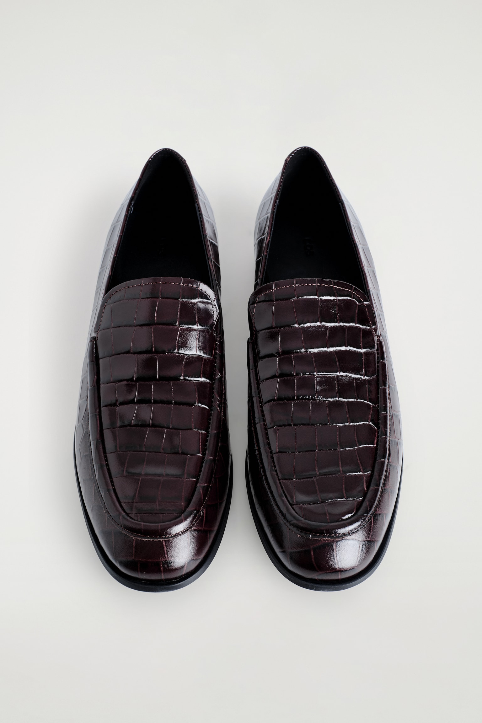 MOCASINES DE PIEL EFECTO COCODRILO - MARRÓN OSCURO - 6