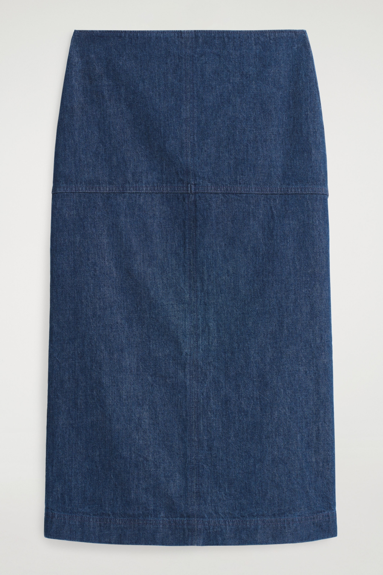 DENIM PENCIL SKIRT — DARK BLUE