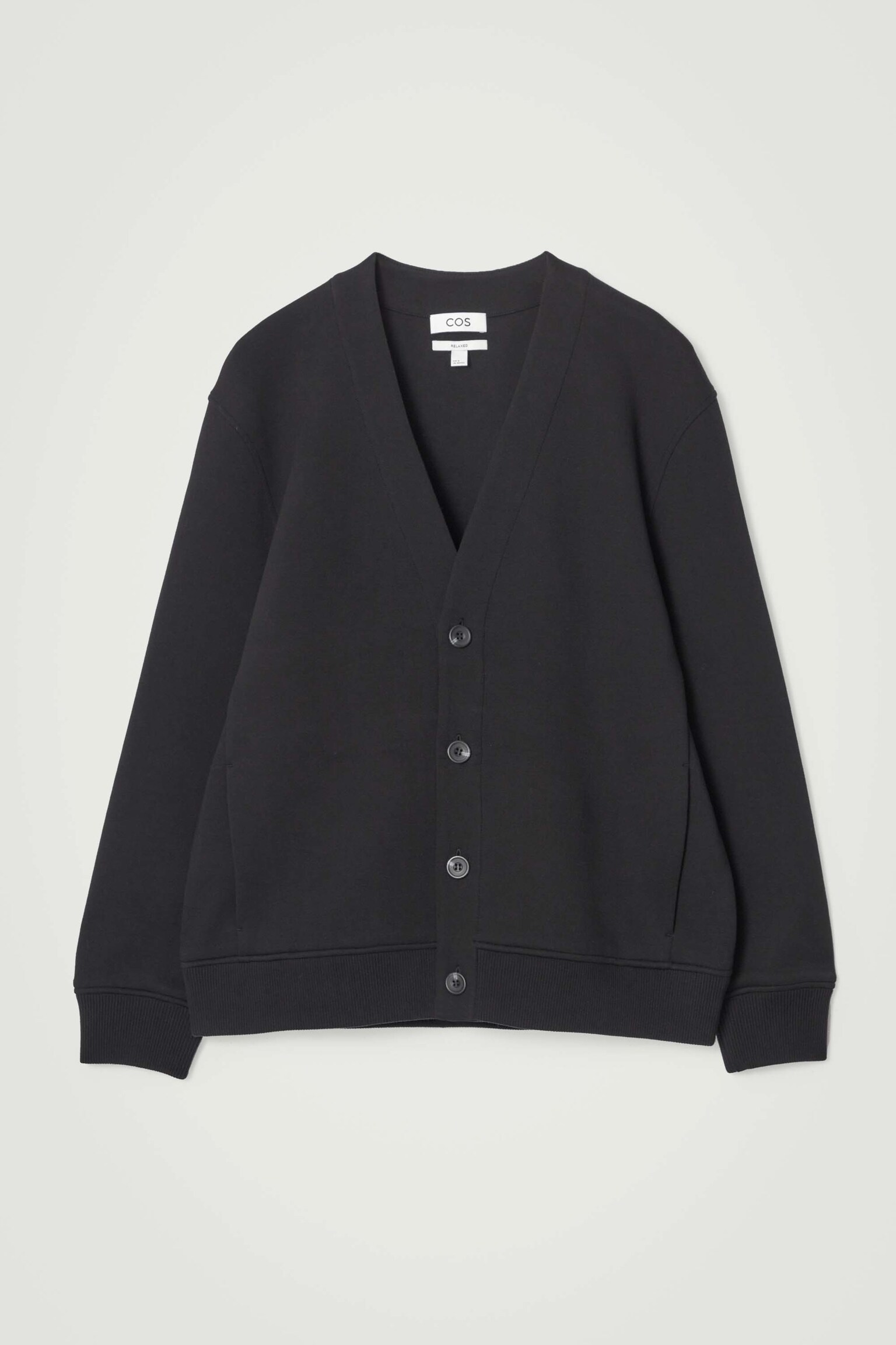 CARDIGAN COL V EN JERSEY DE NÉOPRÈNE - NOIR - 1