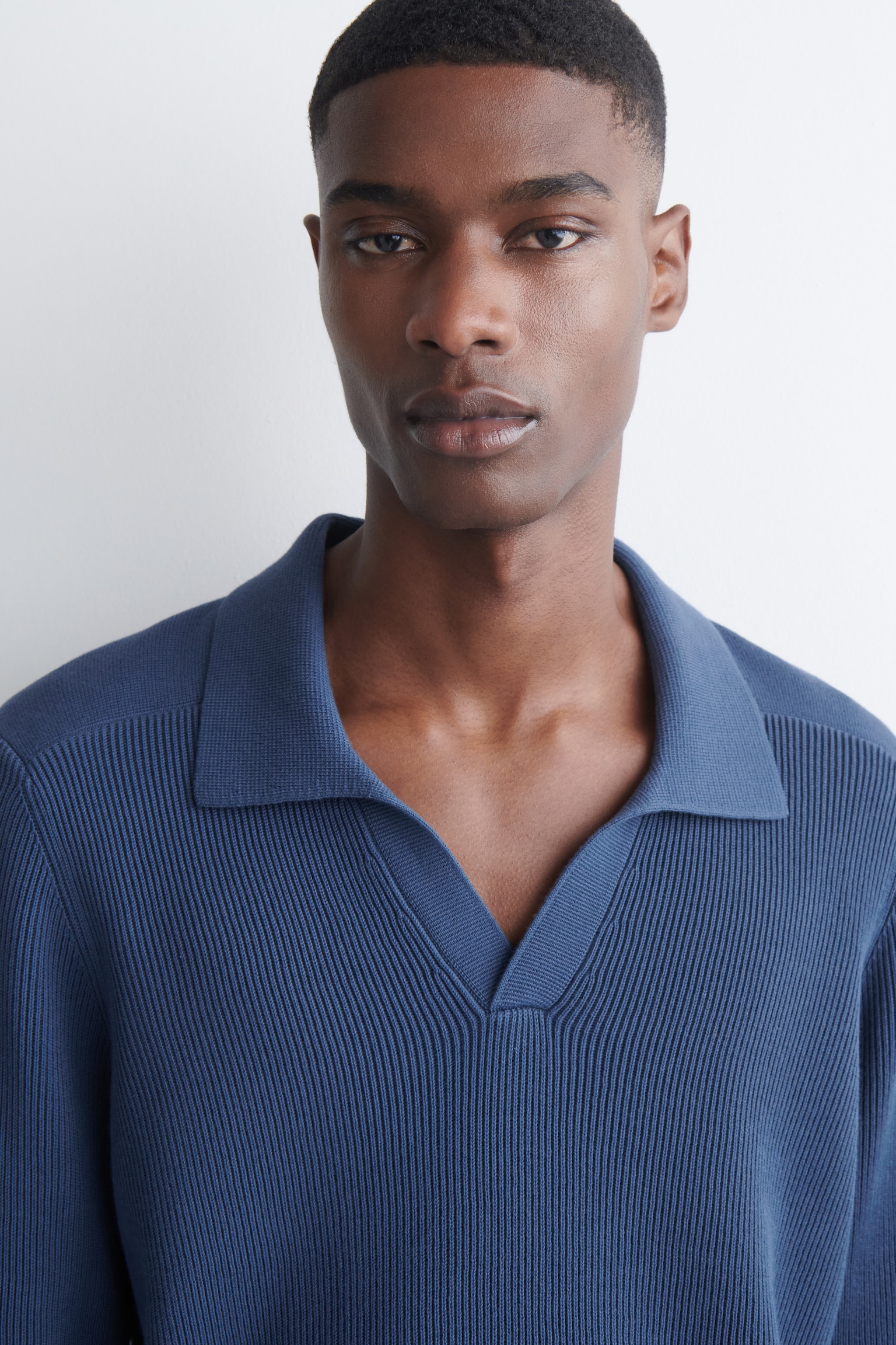 COTTON POLO JUMPER - NAVY/BEIGE - 7