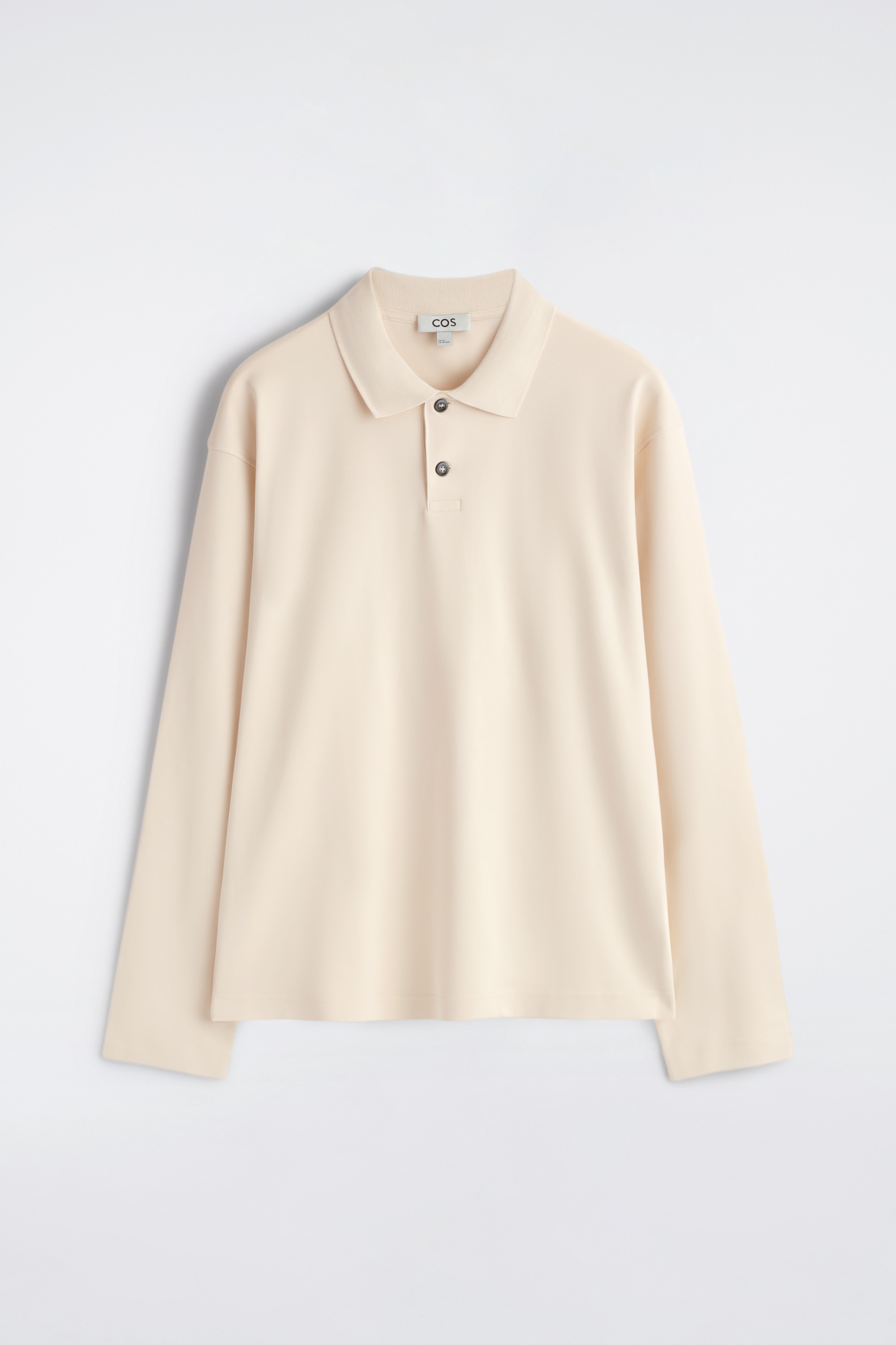 INTERLOCK COTTON POLO SHIRT - קרם