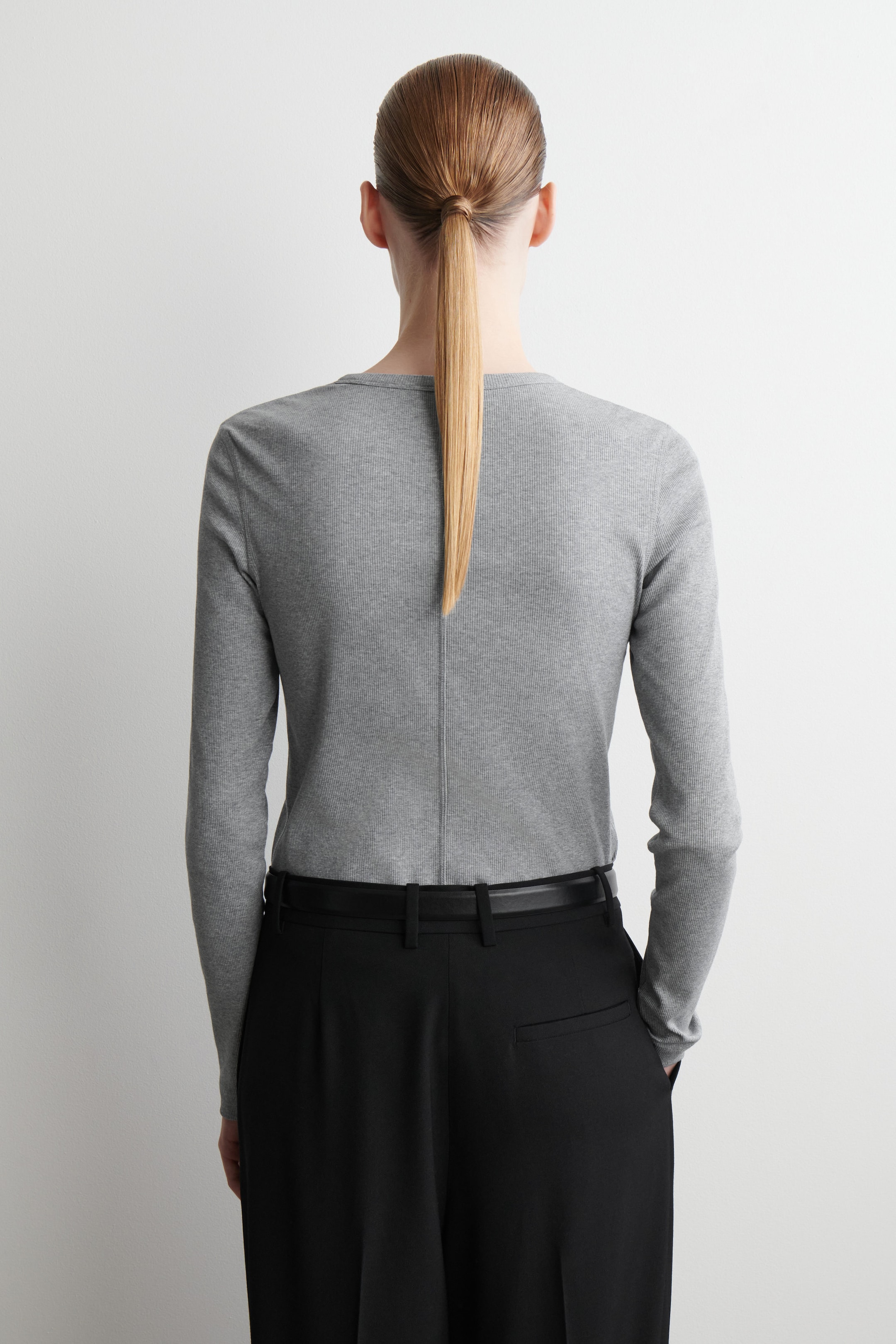 RIBBED JERSEY LONG-SLEEVED TOP