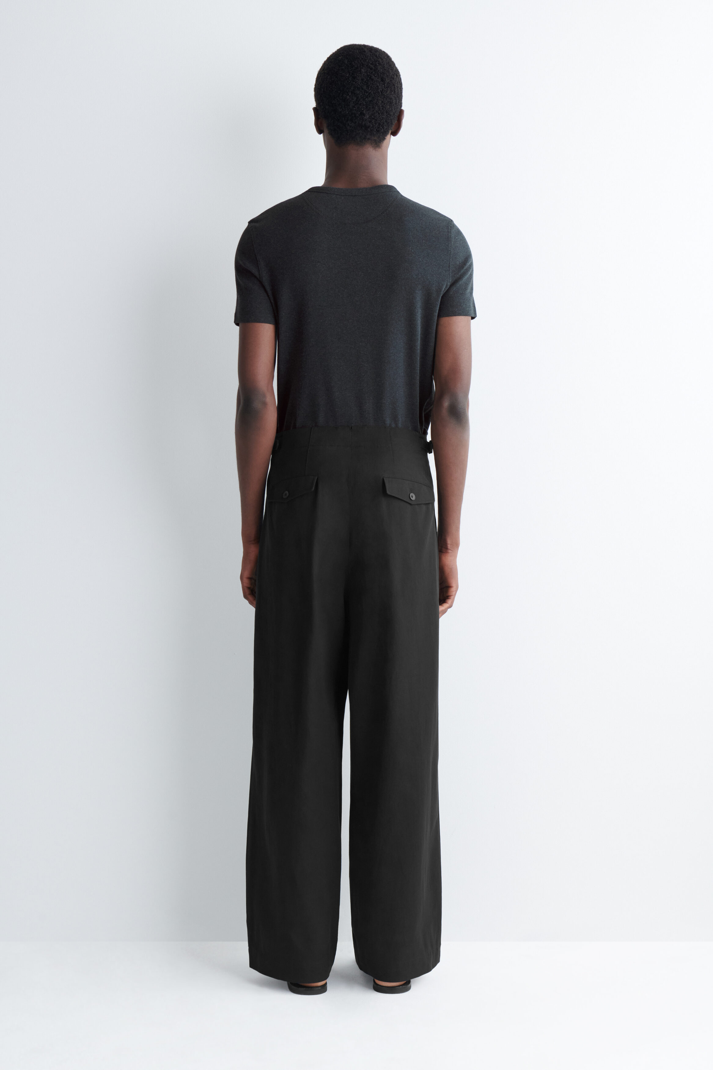 POCKET-DETAIL RELAXED-FIT WIDE-LEG PANTS - thumbnail 3
