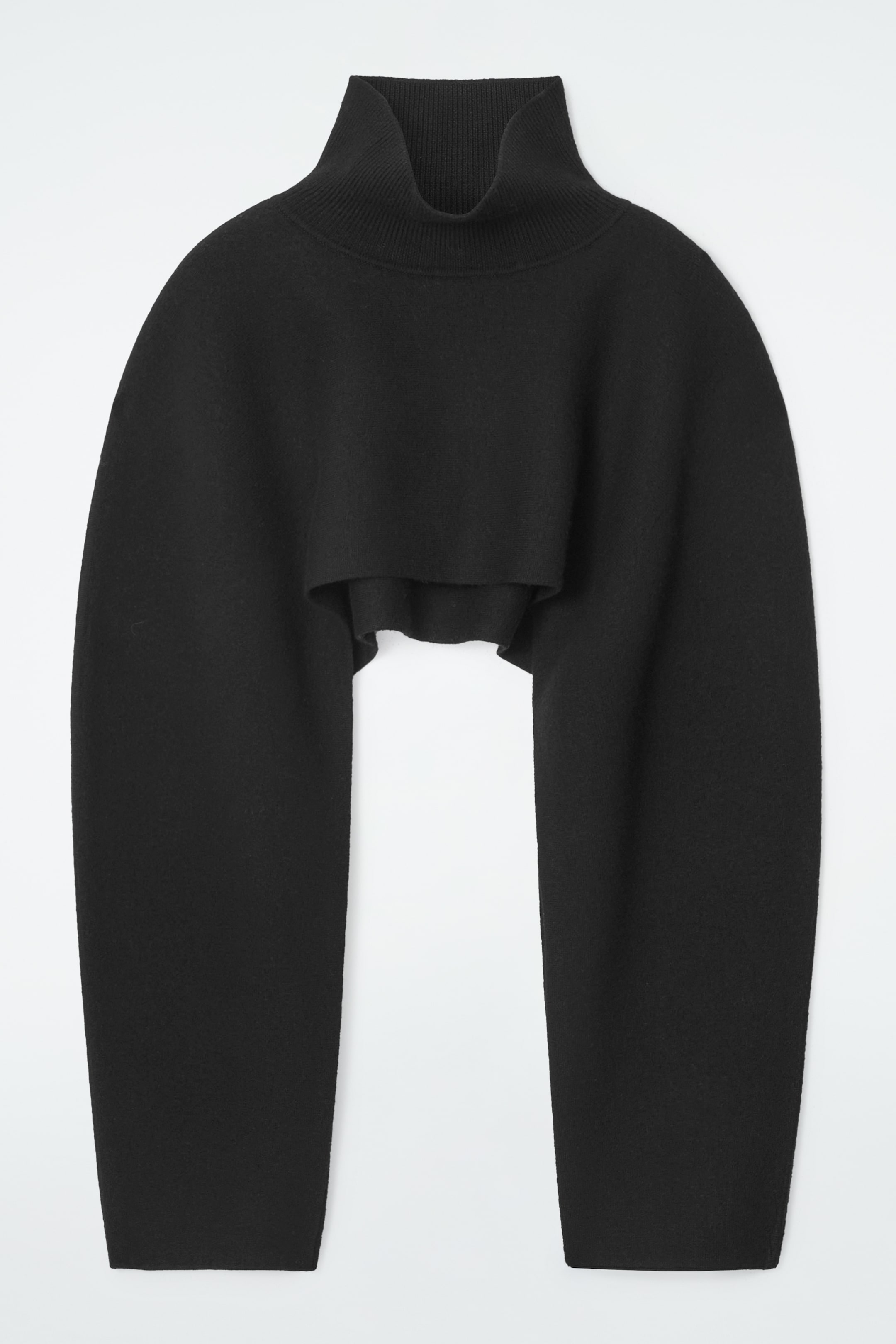 Agrandir l'image: CAPE HYBRIDE COURTE EN LAINE BOUILLIE - NOIR - FEMME | H&M CH 1
