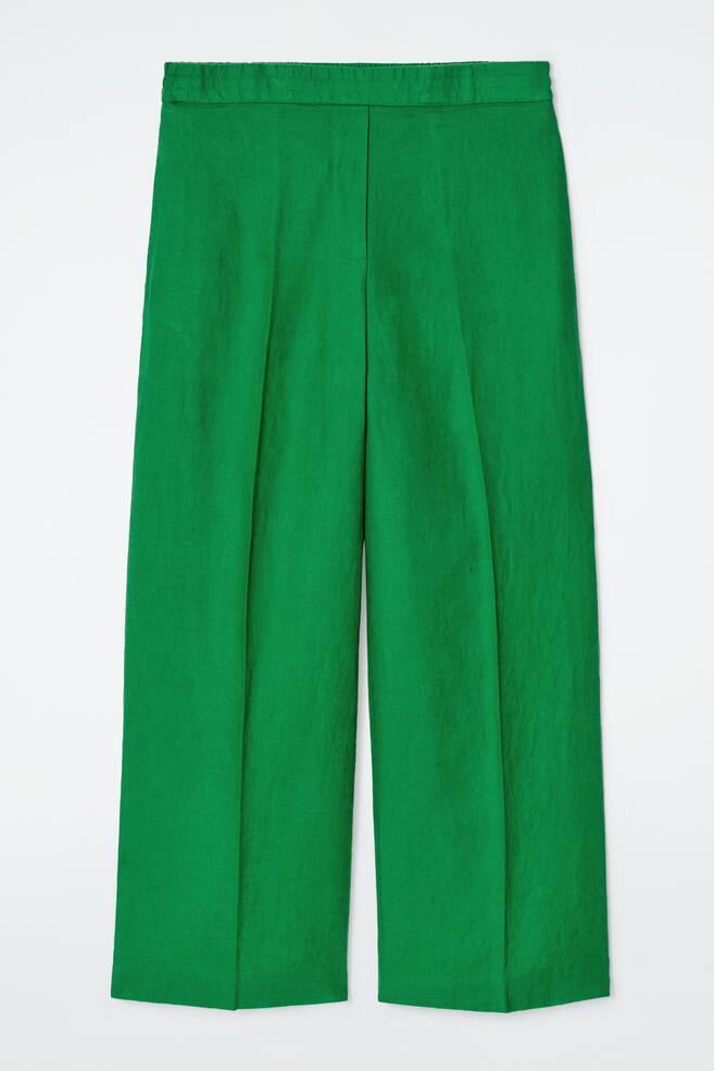 ELEGANTE LEINENHOSE MIT GERADEM BEIN - GRÜN/HELLGELB - 1