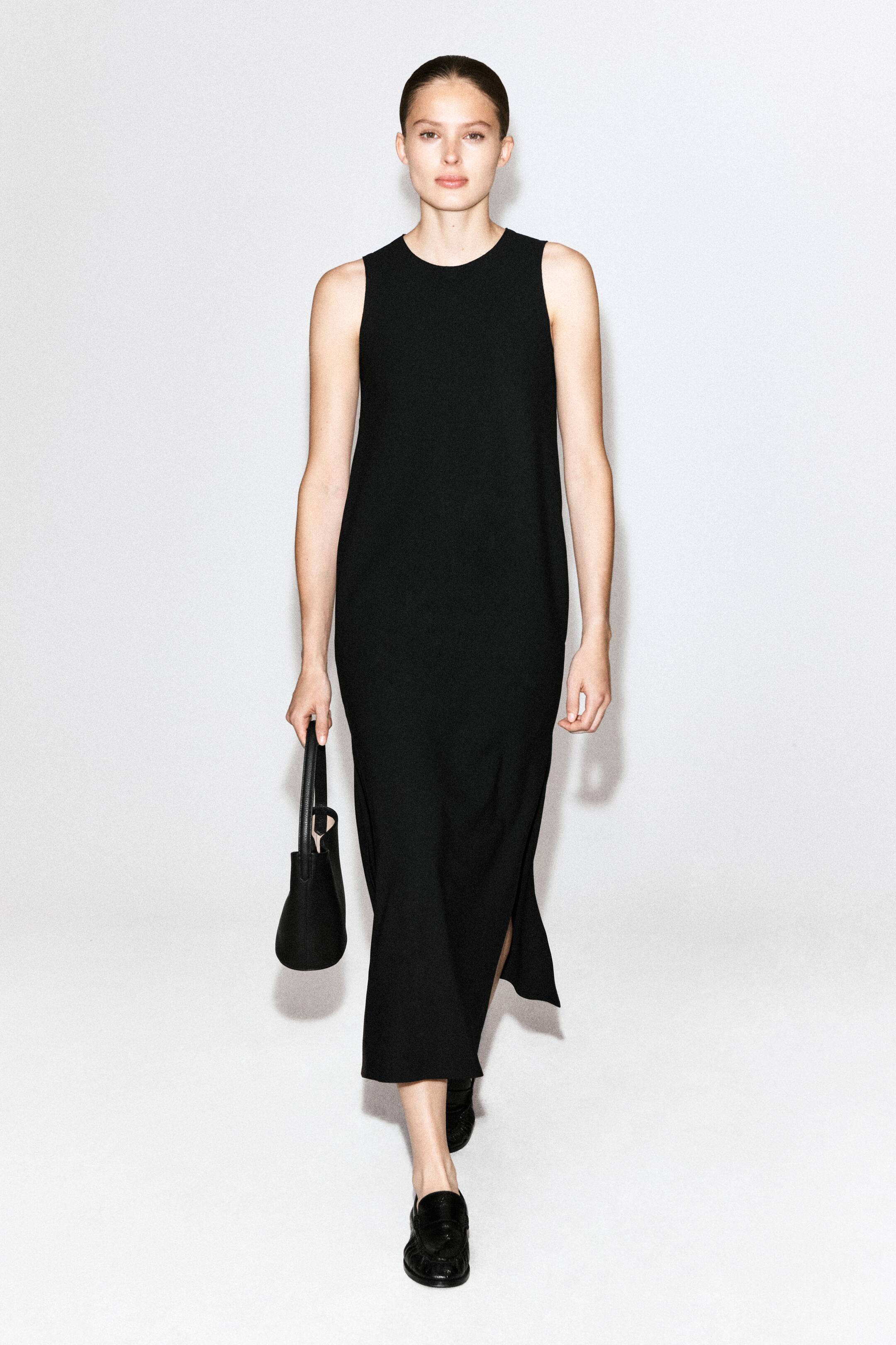הצגת תמונה גדולה יותר: SLEEVELESS CREPE MIDI DRESS - שחור - Ladies | H&M IL 1