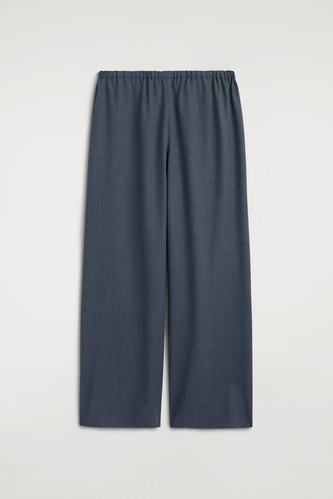 HOSE AUS WOLL-MIX MIT WEITEM BEIN - BLAUGRAU/DUNKELGRAU - 1