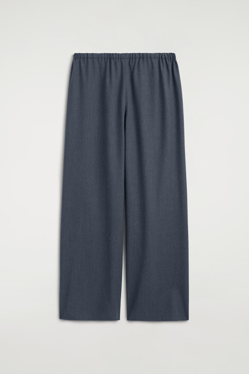 Wool-Blend Wide-Leg Pants