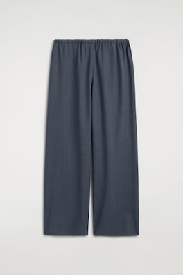 WOOL-BLEND WIDE-LEG PANTS — BLUE-GRAY 6