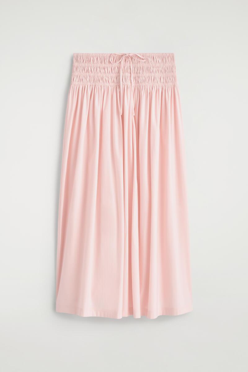 COS Ruched-Waist Midi Skirt Pink Women's Large