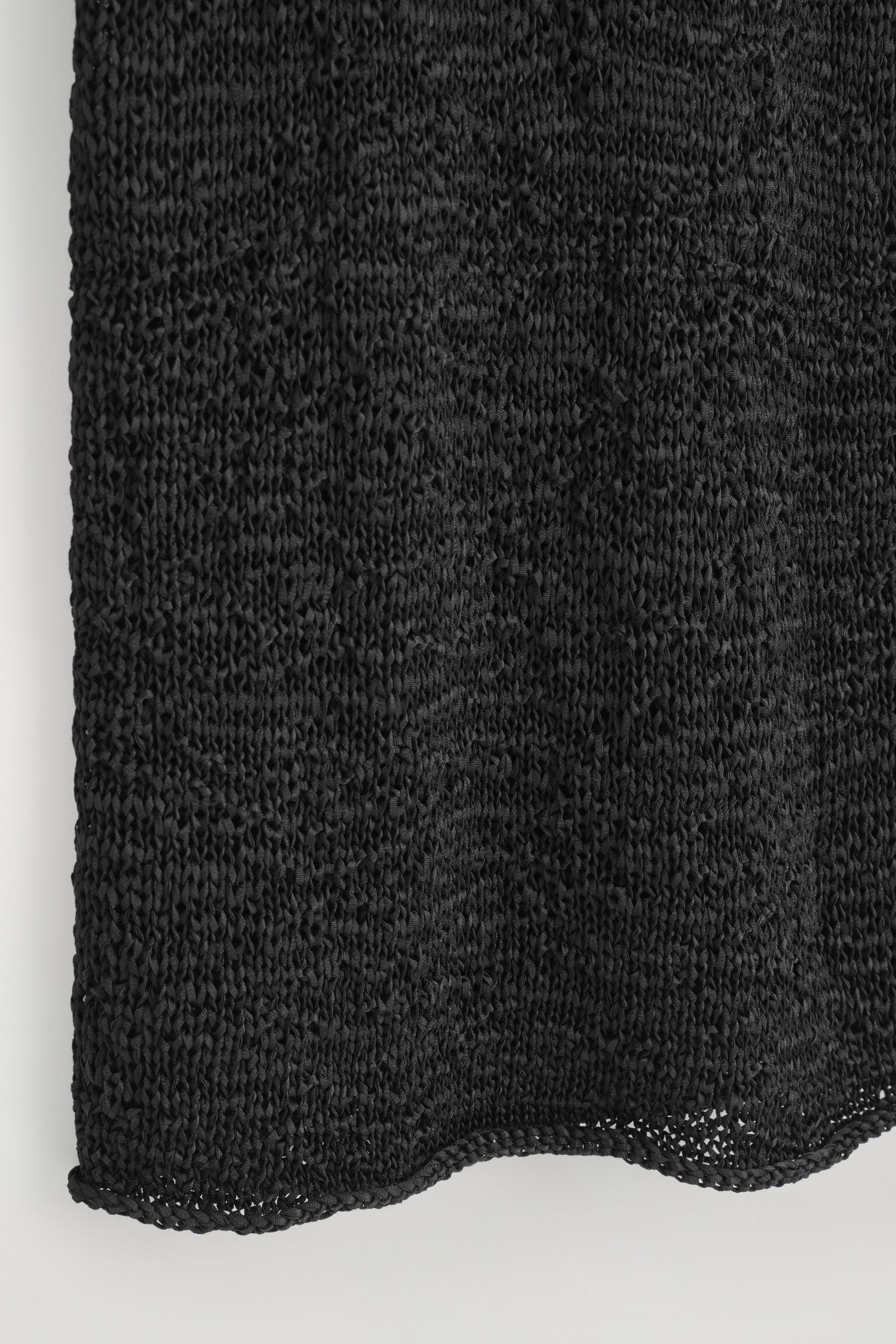 GONNA MIDI IN MAGLIA TRAFORATA CON TEXTURE - NERO - 6